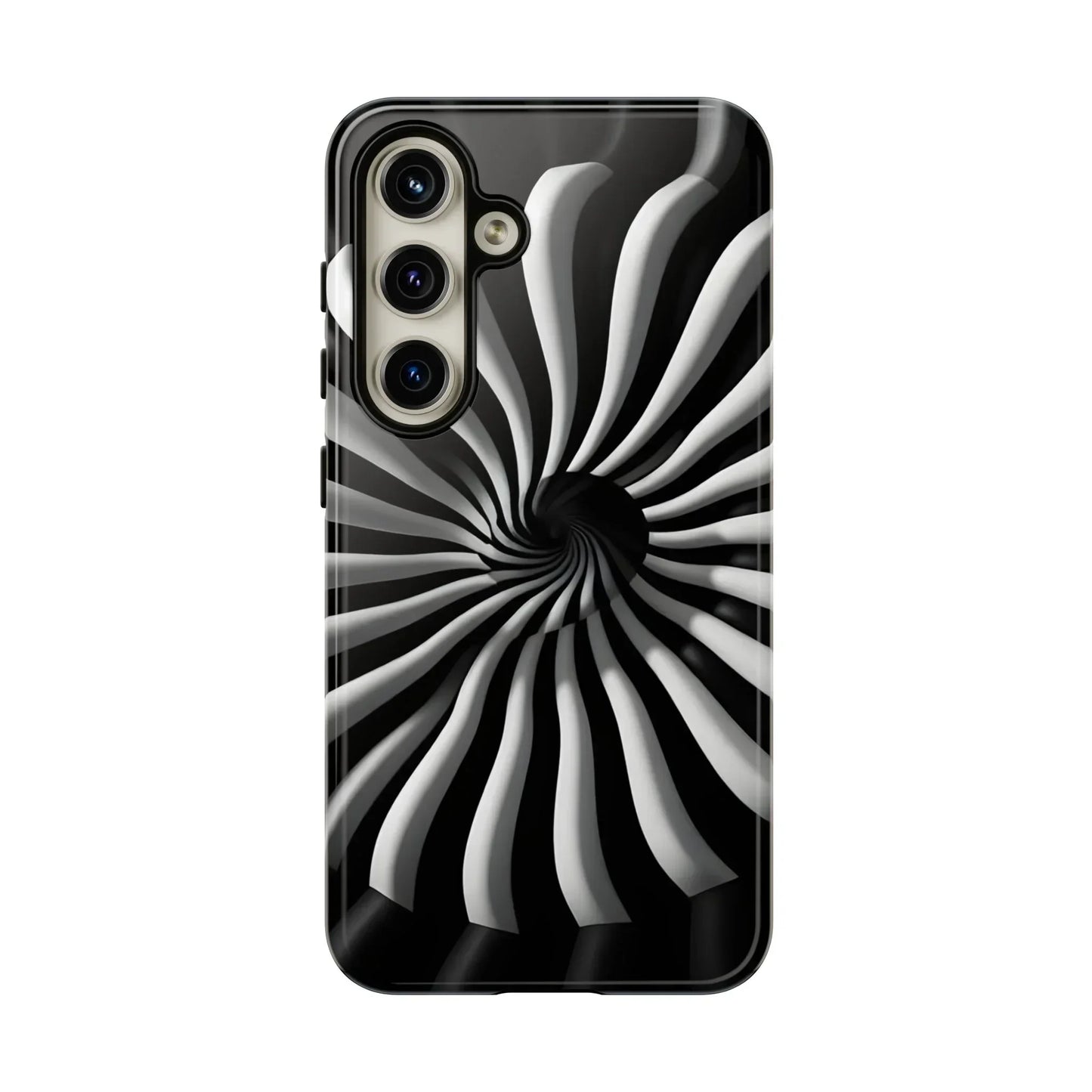 Hypnotic Black and White Spiral Phone Case for iPhone & Galaxy - KarArmDesign