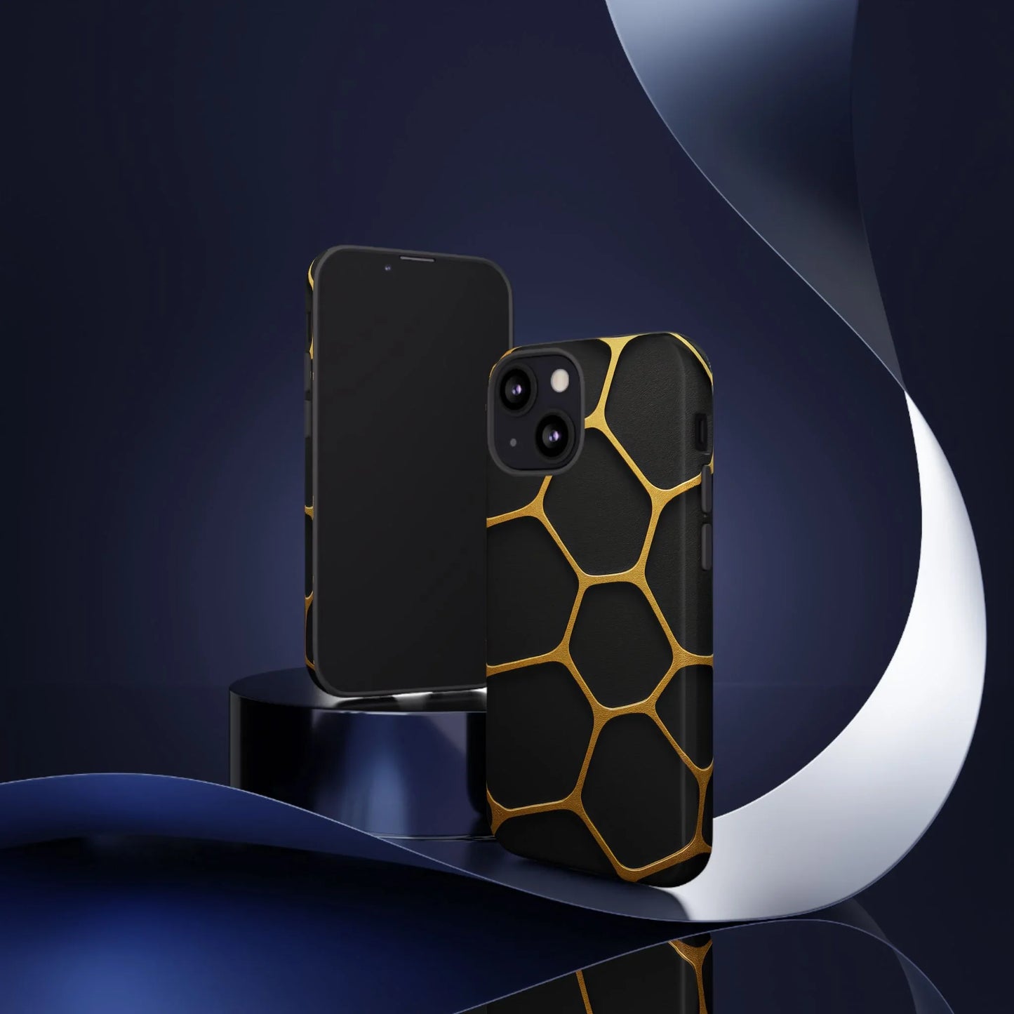Golden Cellscape Phone Case for iPhone 8-16 and Galaxy S10-S25 Models - KarArmDesign