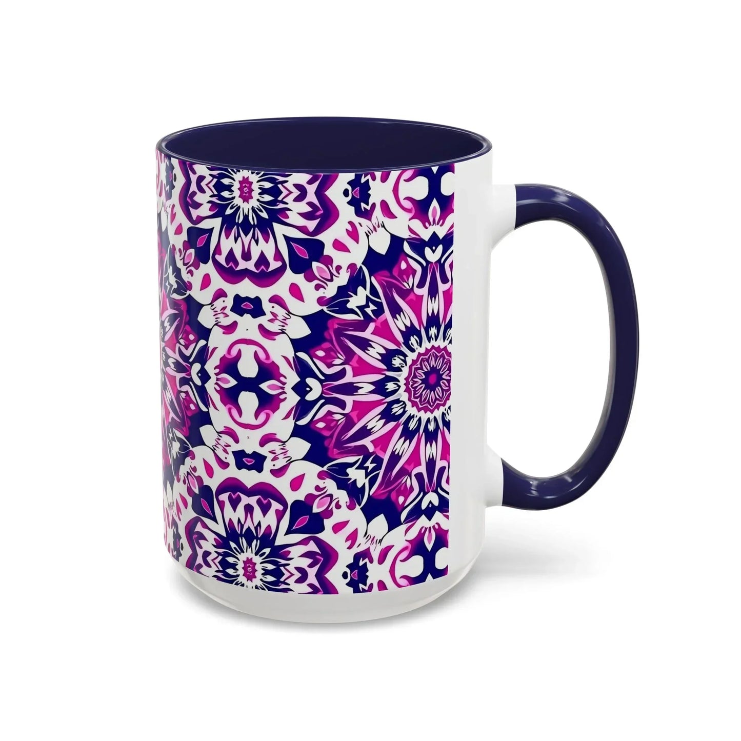 Vibrant Mandala Burst Ceramic Coffee Mug -11 & 15oz - KarArmDesign