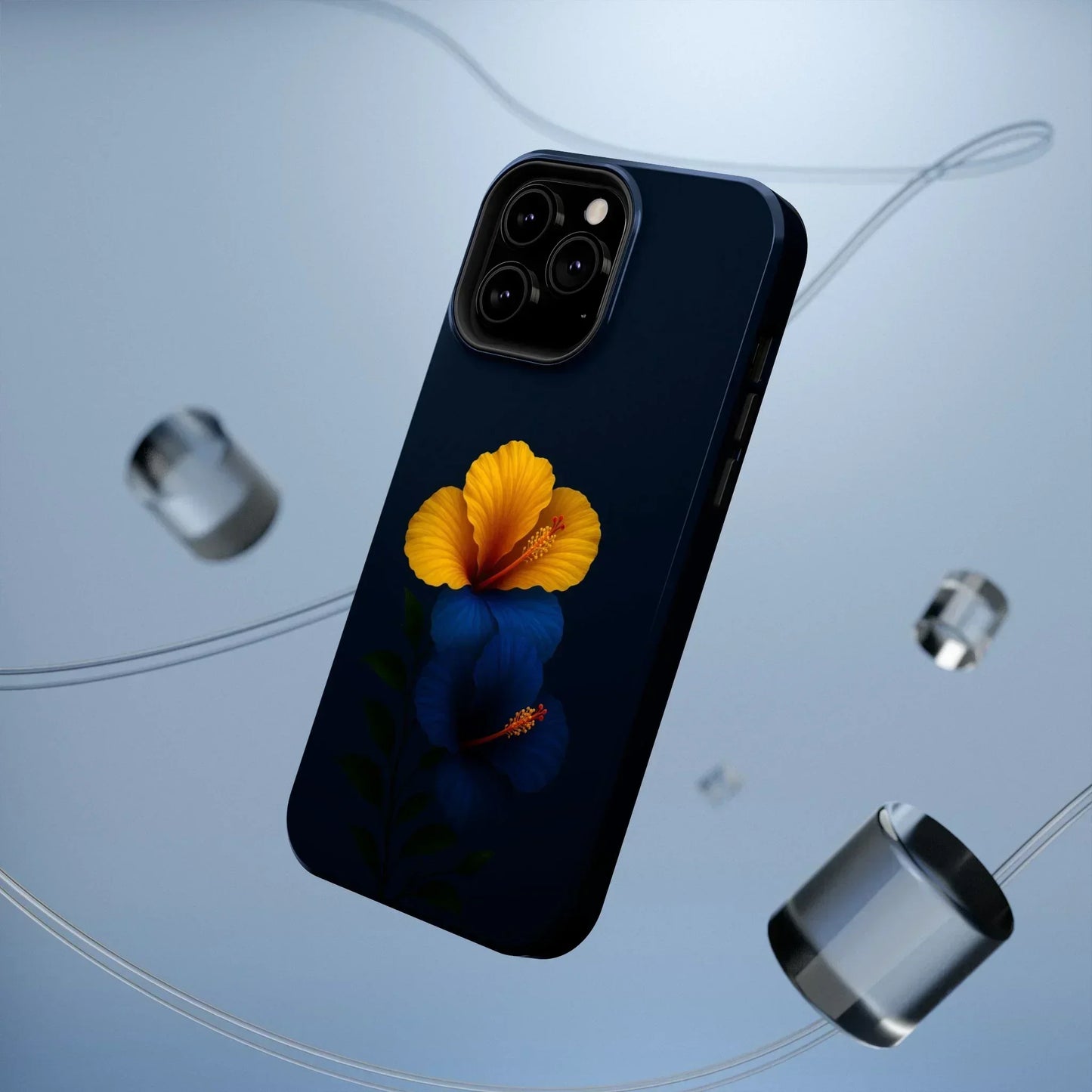 Elegant hibiscus phone case Impact-Resistant Cases for iPhone 12-16 and Samsung Galaxy S21-S22 Models - KarArmDesign