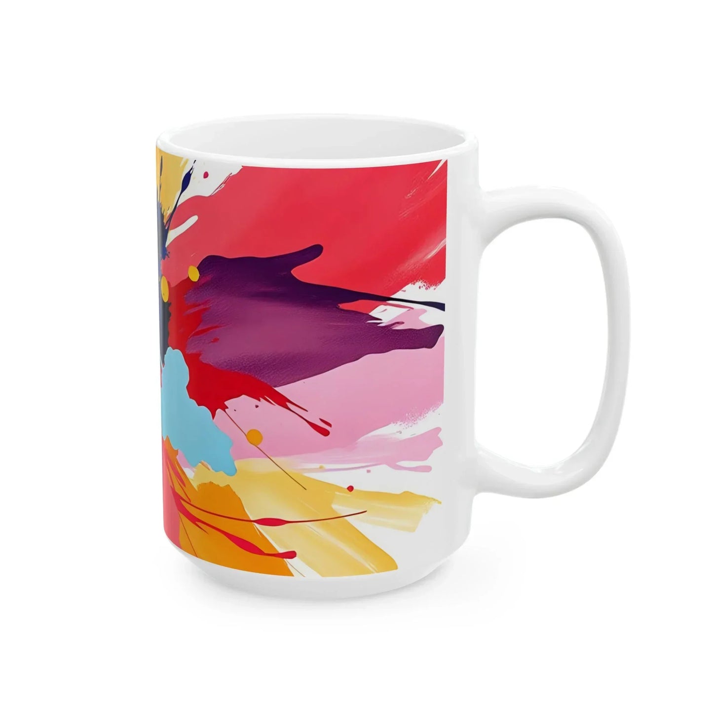 Vibrant Expression — Abstract Art Ceramic Mug (11oz, 15oz) - KarArmDesign