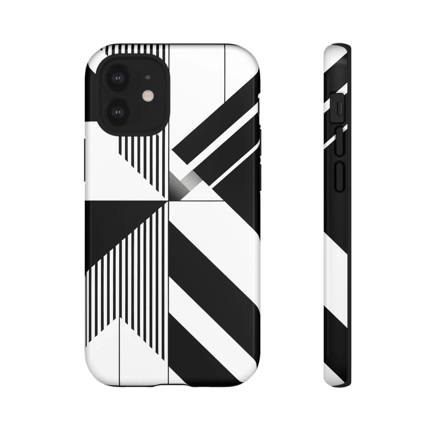 Monochrome Tough Phone Case for iPhone 11-16 and Samsung Galaxy S10–S25 Models - KarArmDesign