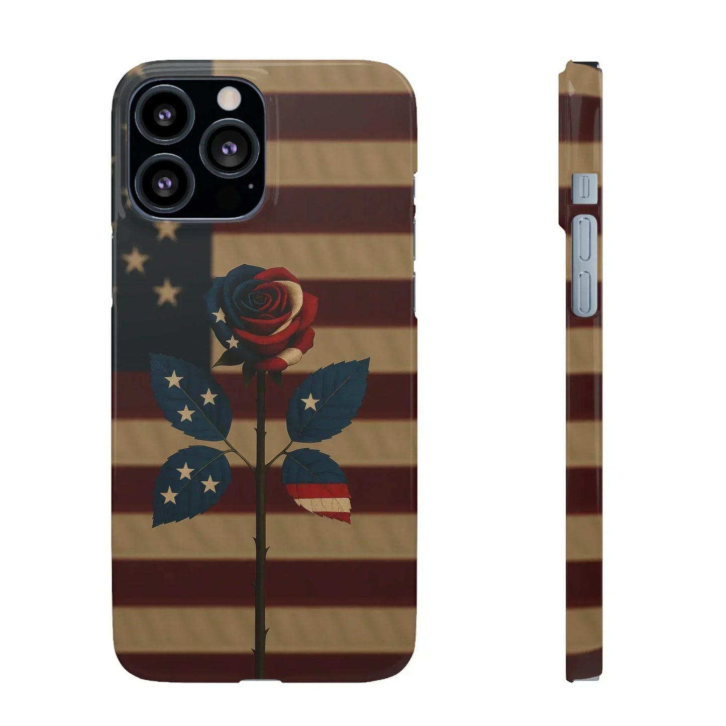 American Rose Flag Phone Case for iPhone 7-16 and Samsung Galaxy S10-S24 Models - KarArmDesign