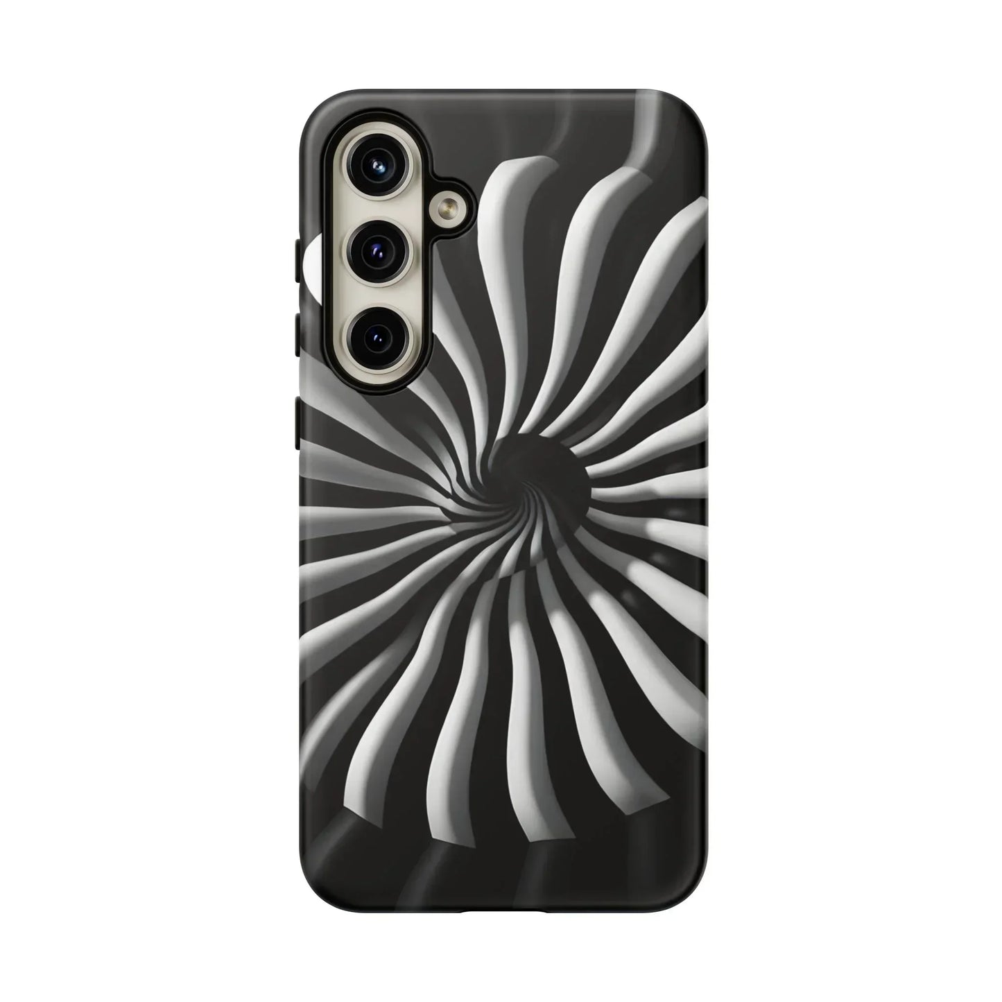 Hypnotic Black and White Spiral Phone Case for iPhone & Galaxy - KarArmDesign