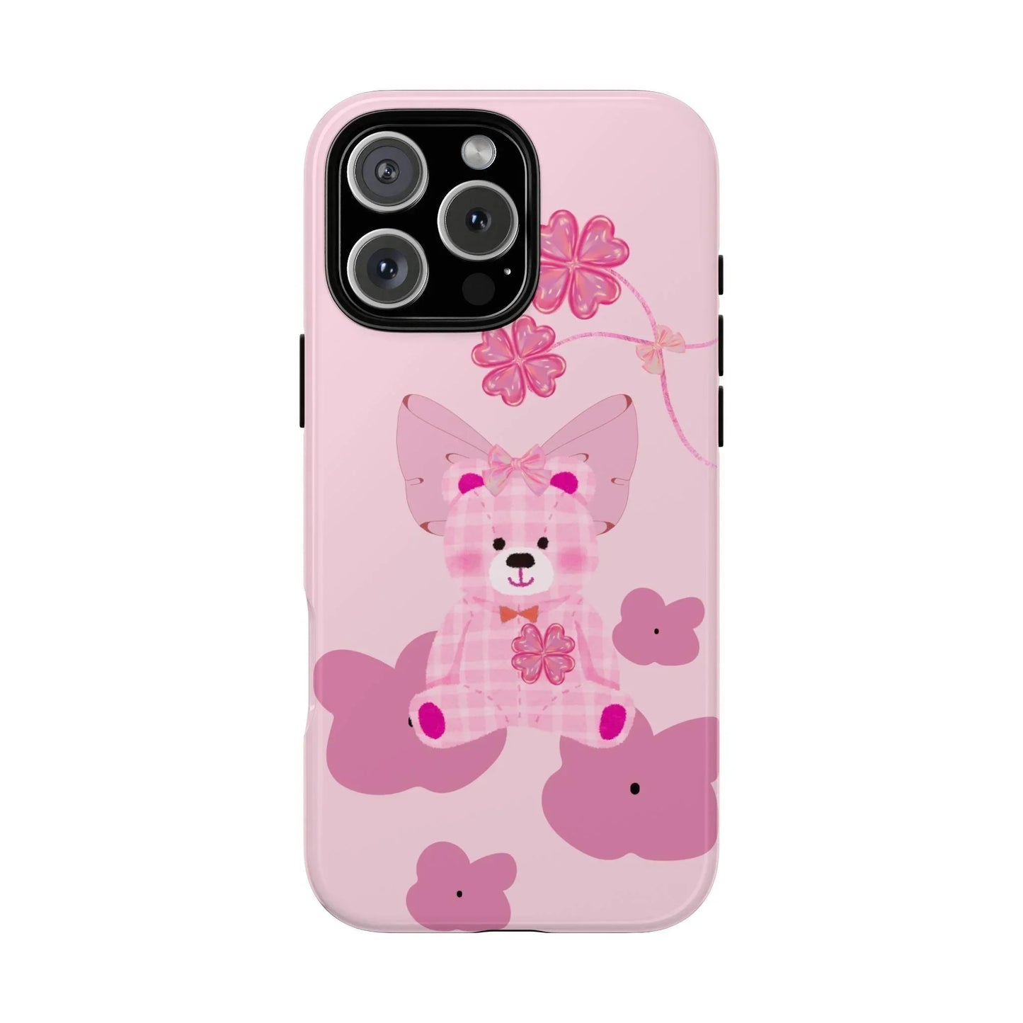 Pink Teddy Bear Phone Cases for iPhone, Pixel and Galaxy Models - KarArmDesign