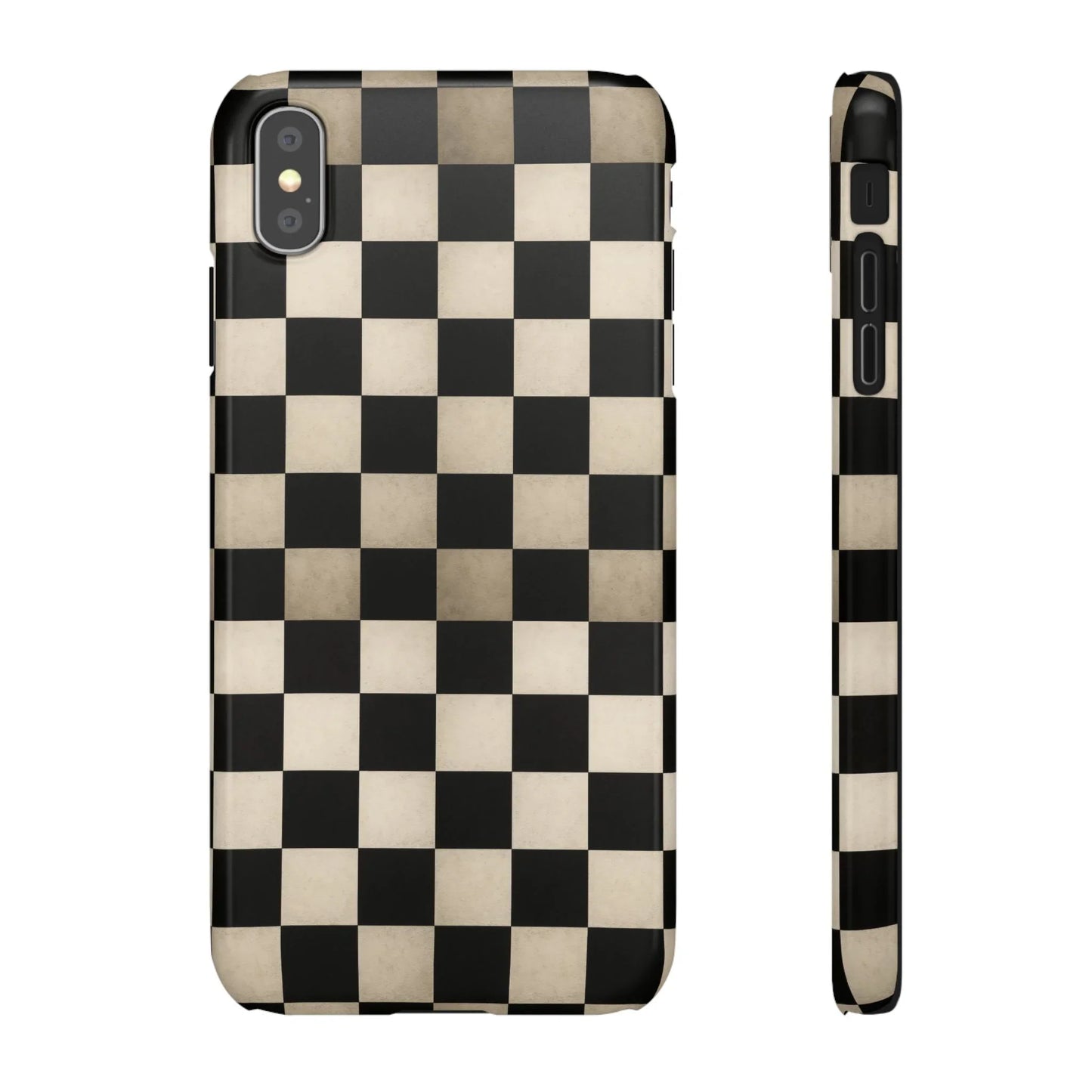 Stylish Matte Checker Phone Case for iPhone 7-16 and Samsung Galaxy S10-S24 Models - KarArmDesign