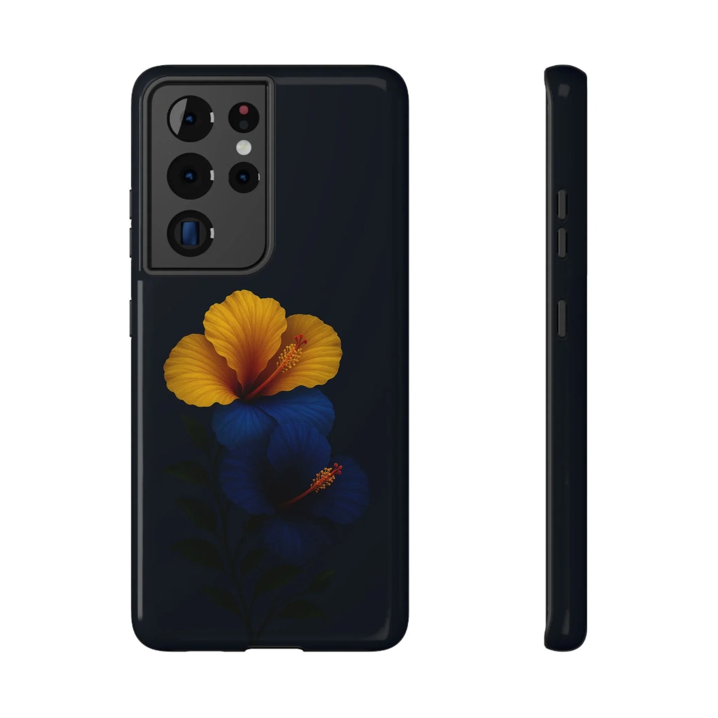 Elegant hibiscus phone case Impact-Resistant Cases for iPhone 12-16 and Samsung Galaxy S21-S22 Models - KarArmDesign