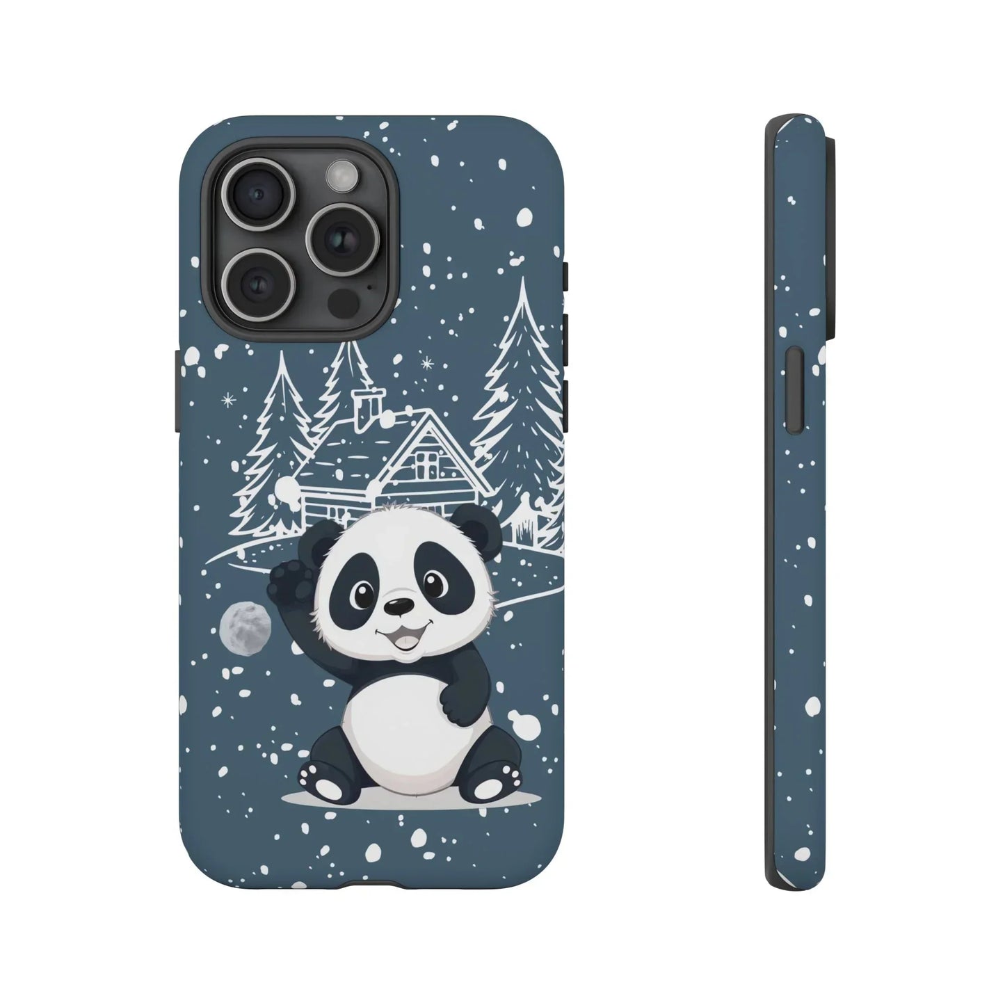 Cute Panda in a Winter Wonderland Phone Case for iPhone 8-16 Models - KarArmDesign