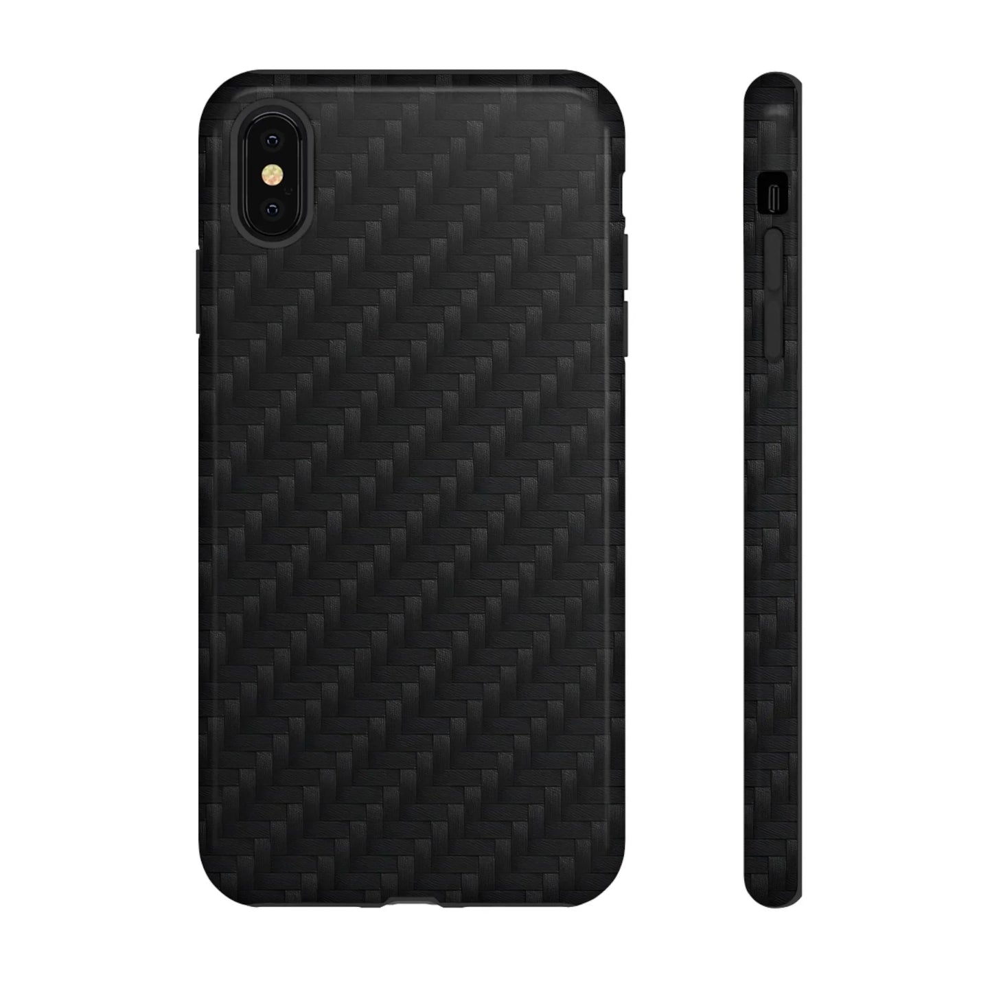 Black Carbon Phone Case Tough Case for iPhone 8-16 and Google Pixel up to 9 Models - KarArmDesign