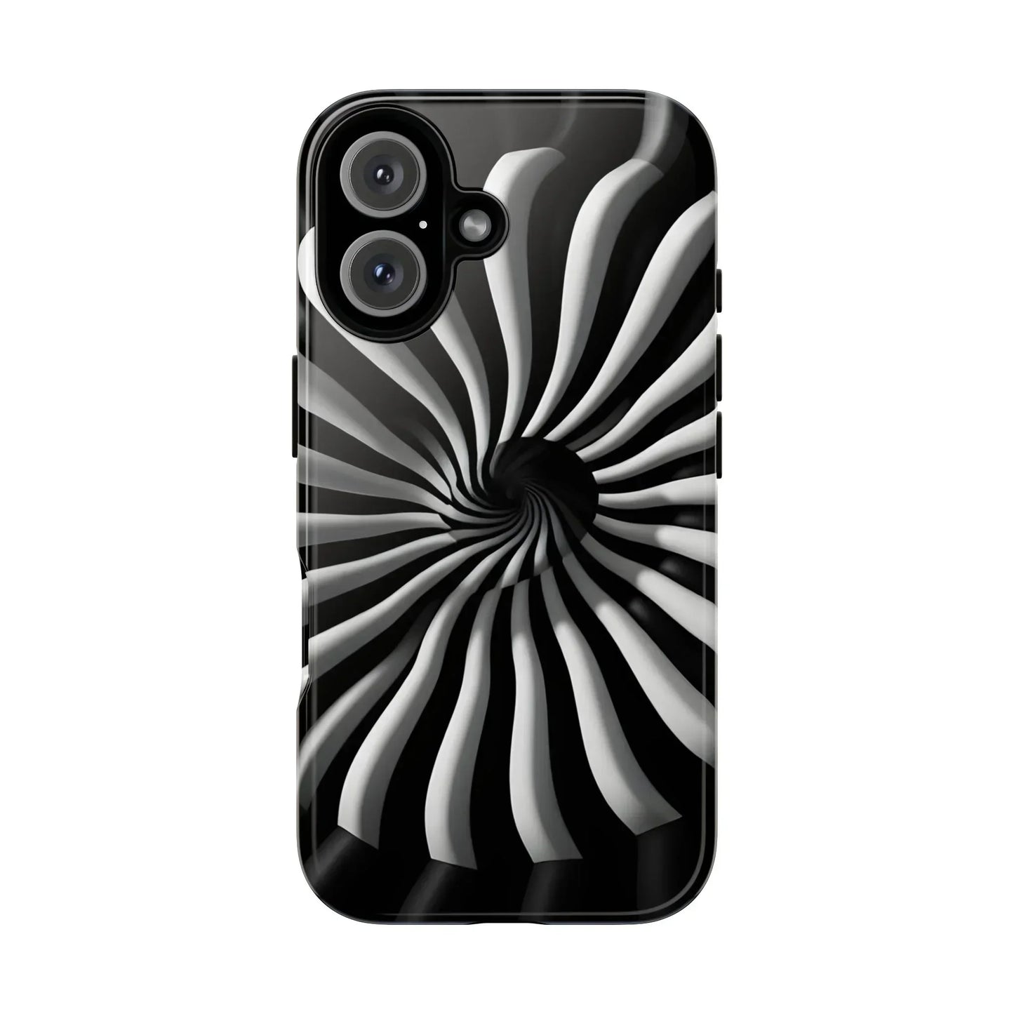 Hypnotic Black and White Spiral Phone Case for iPhone & Galaxy - KarArmDesign