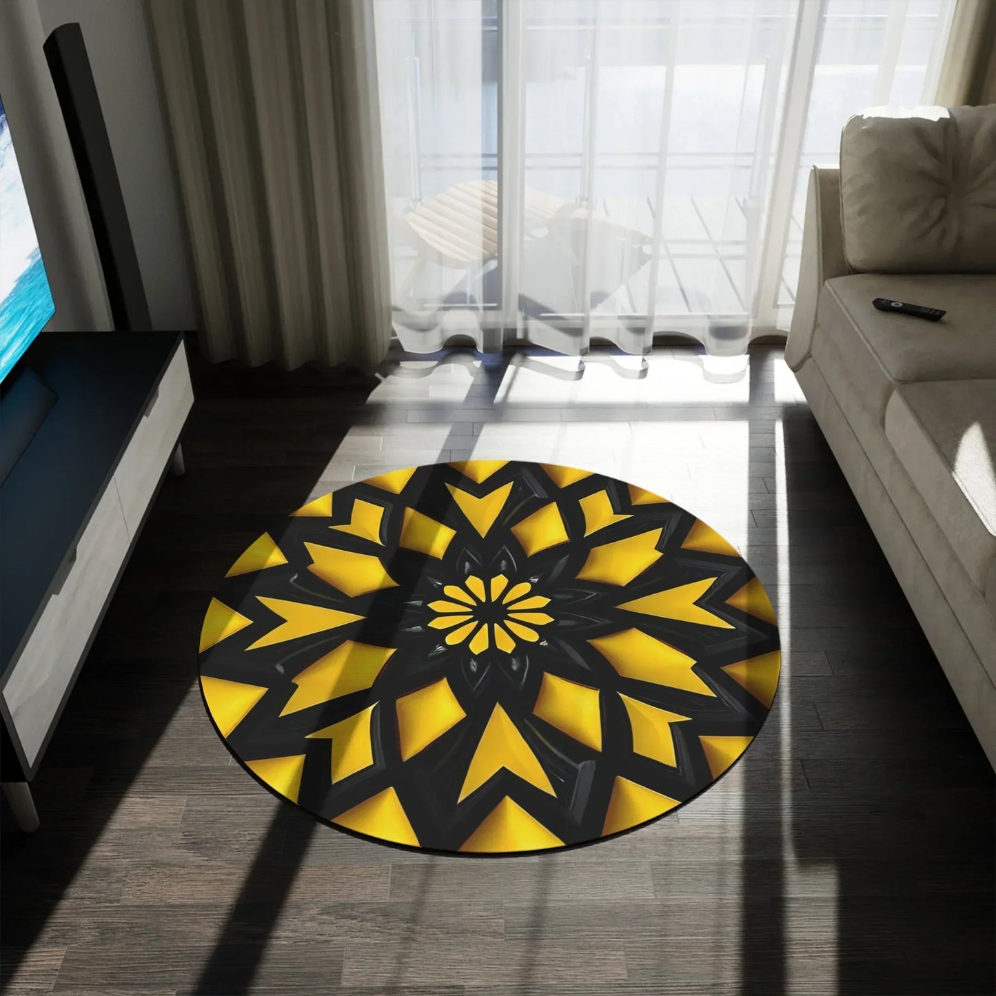 Modern Geometric Round Rug - KarArmDesign