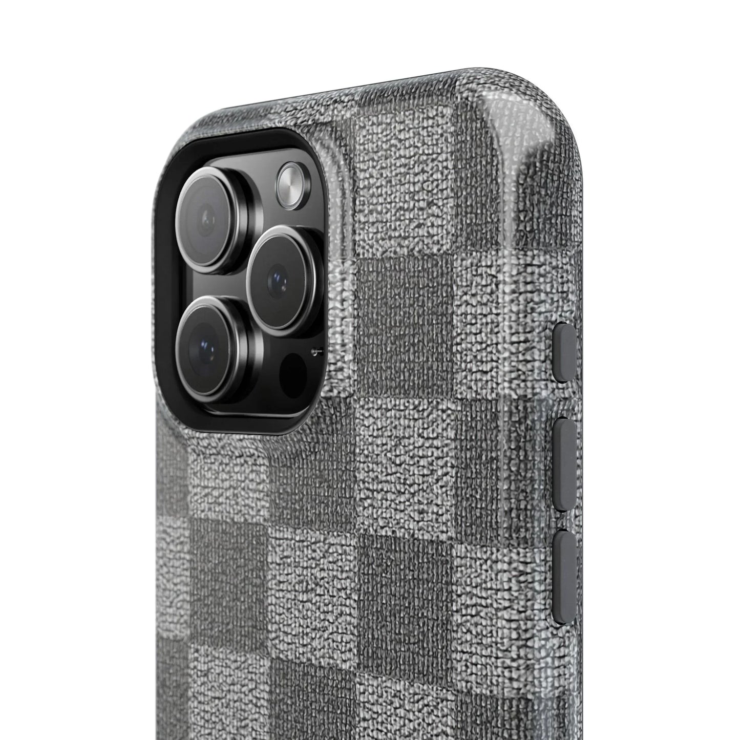 Gray Checkered Phone Case for iPhone 12-16 and Galaxy S21-S22 Models - KarArmDesign