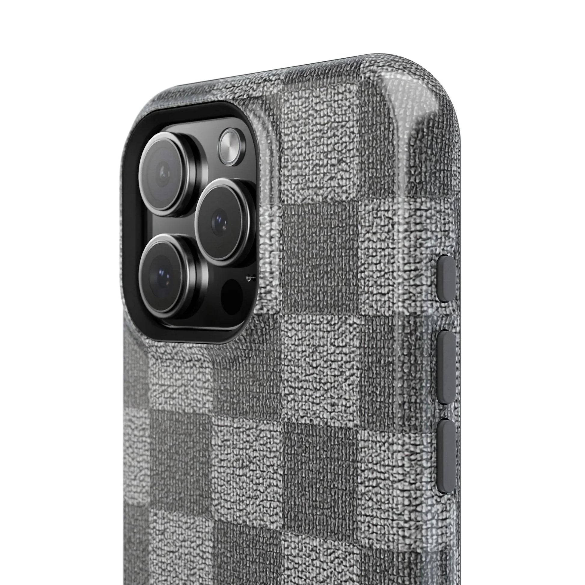 Gray Checkered Phone Case for iPhone 12-16 and Galaxy S21-S22 Models - KarArmDesign