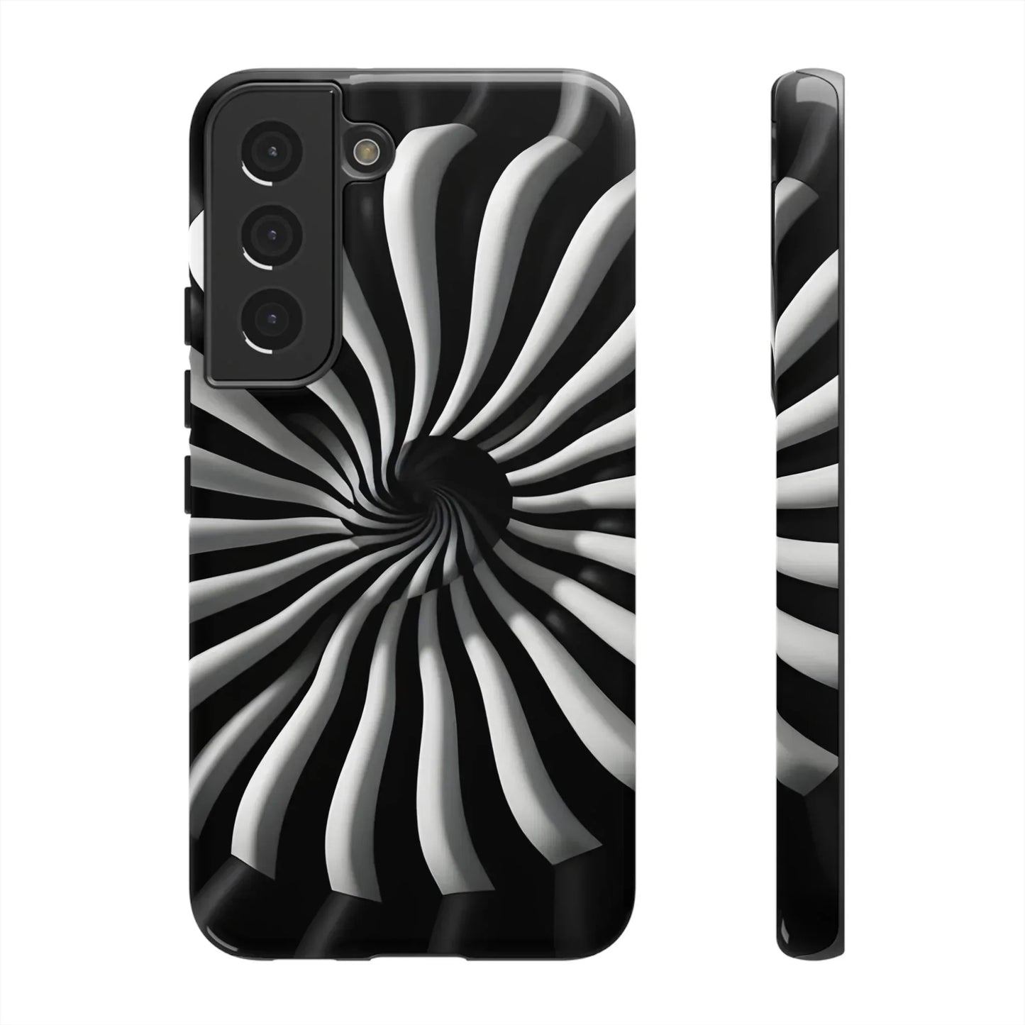 Hypnotic Black and White Spiral Phone Case for iPhone & Galaxy - KarArmDesign
