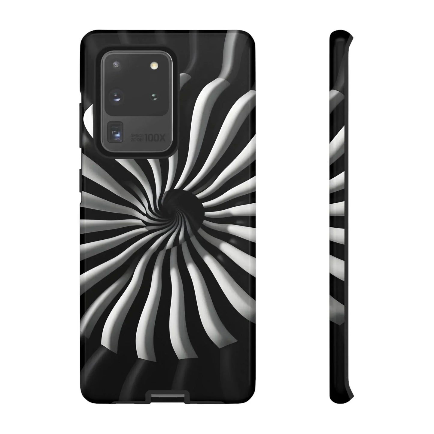 Hypnotic Black and White Spiral Phone Case for iPhone & Galaxy - KarArmDesign