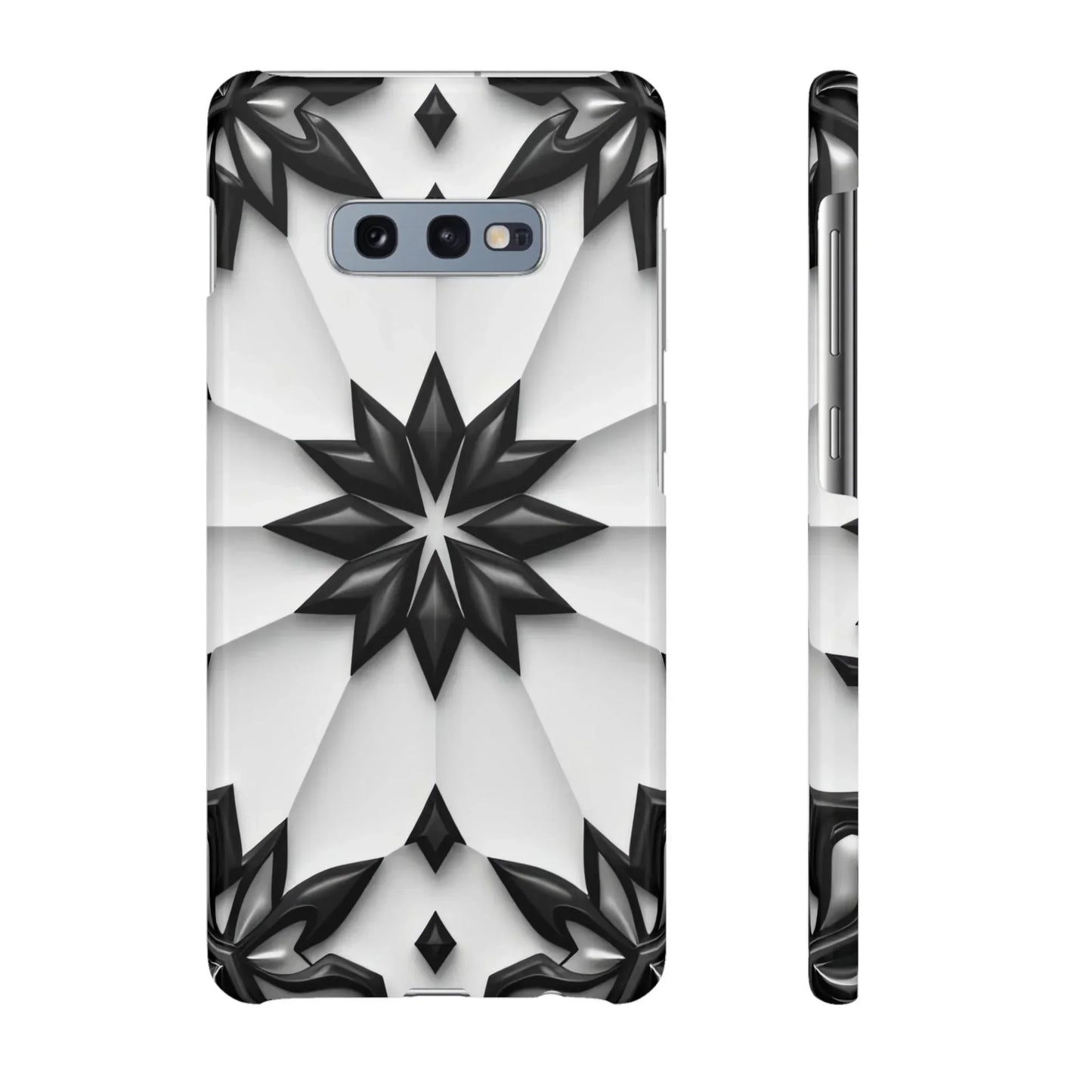 Black and White Geometric Floral Phone Case for iPhone and Samsung Galaxy - KarArmDesign