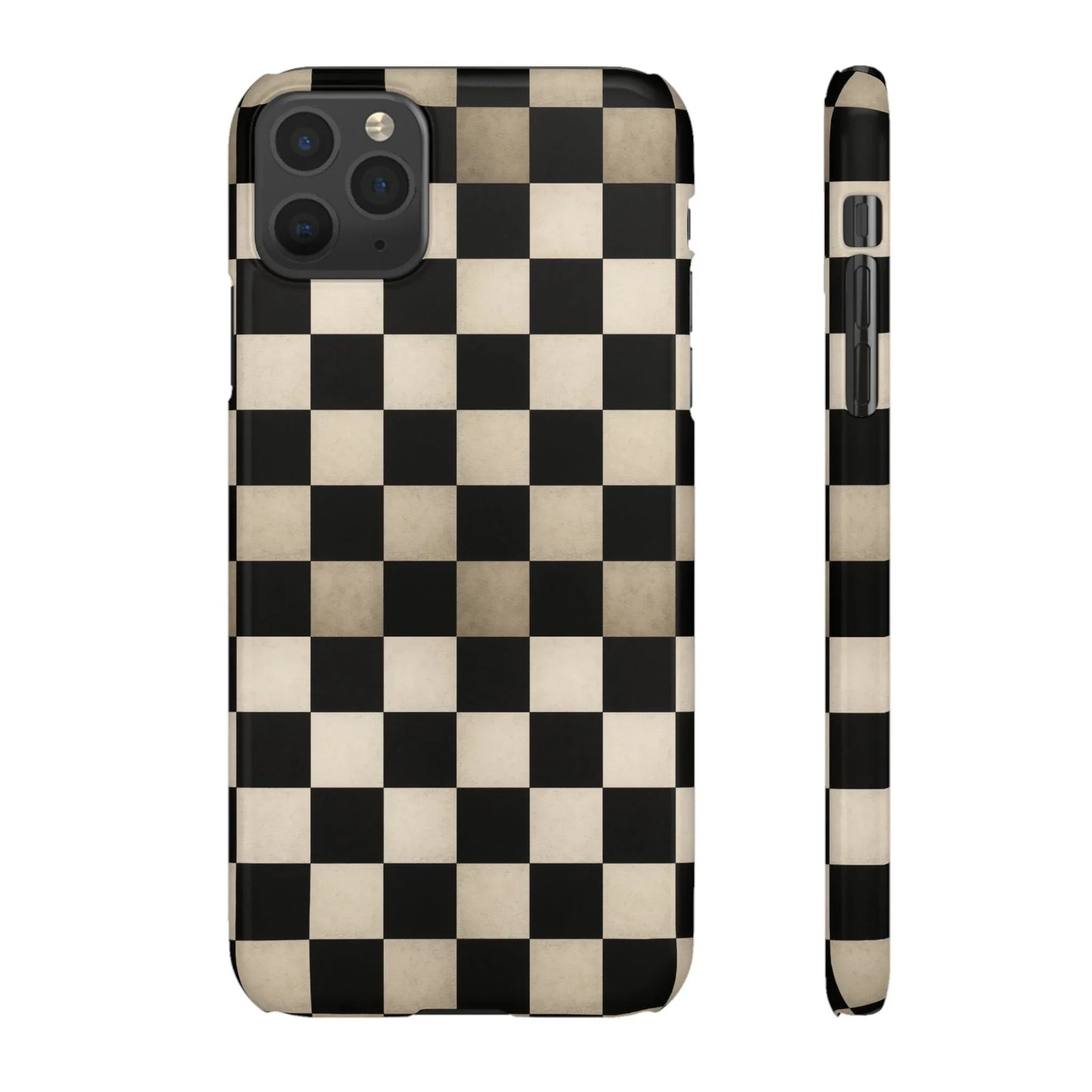 Stylish Matte Checker Phone Case for iPhone 7-16 and Samsung Galaxy S10-S24 Models - KarArmDesign