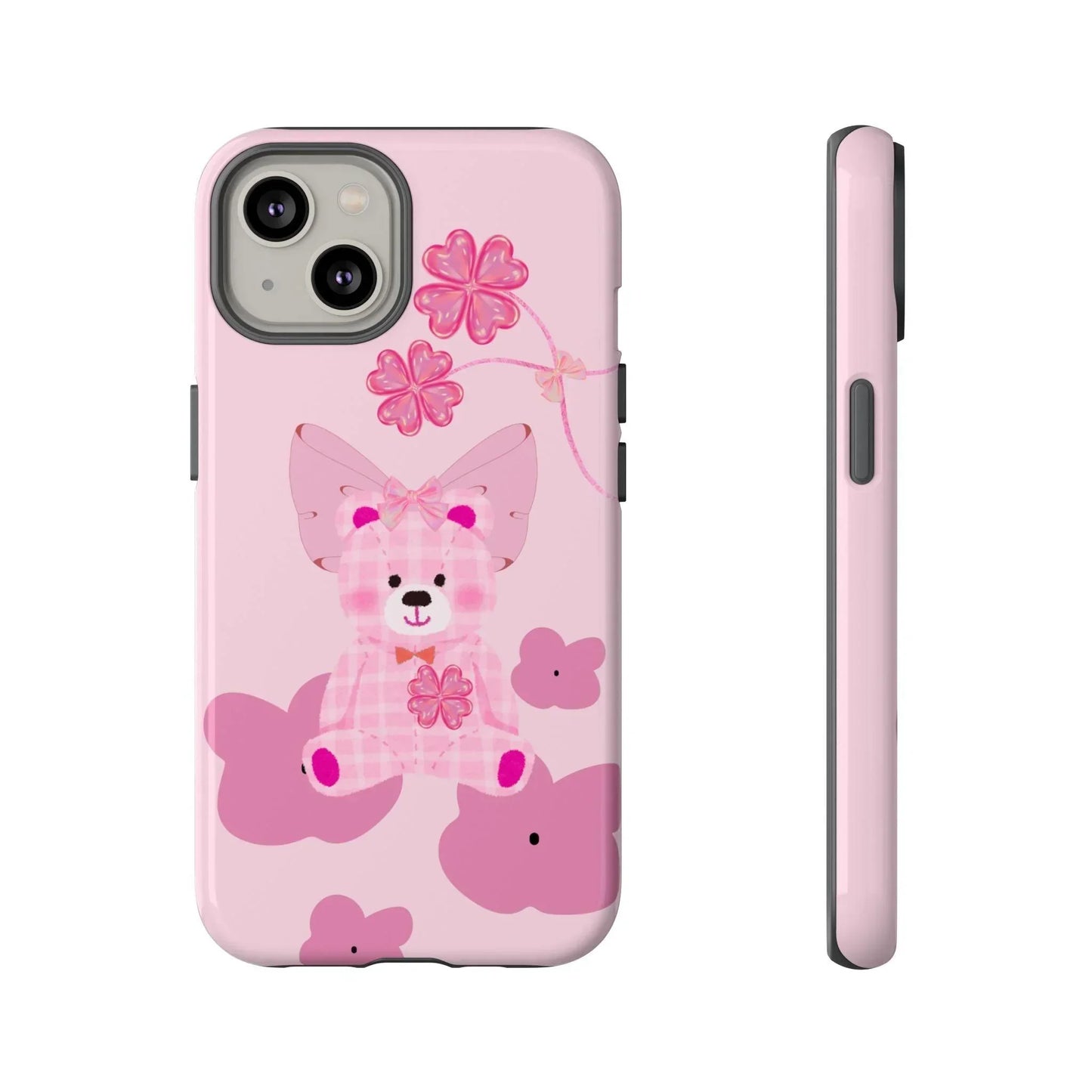 Pink Teddy Bear Phone Cases for iPhone, Pixel and Galaxy Models - KarArmDesign