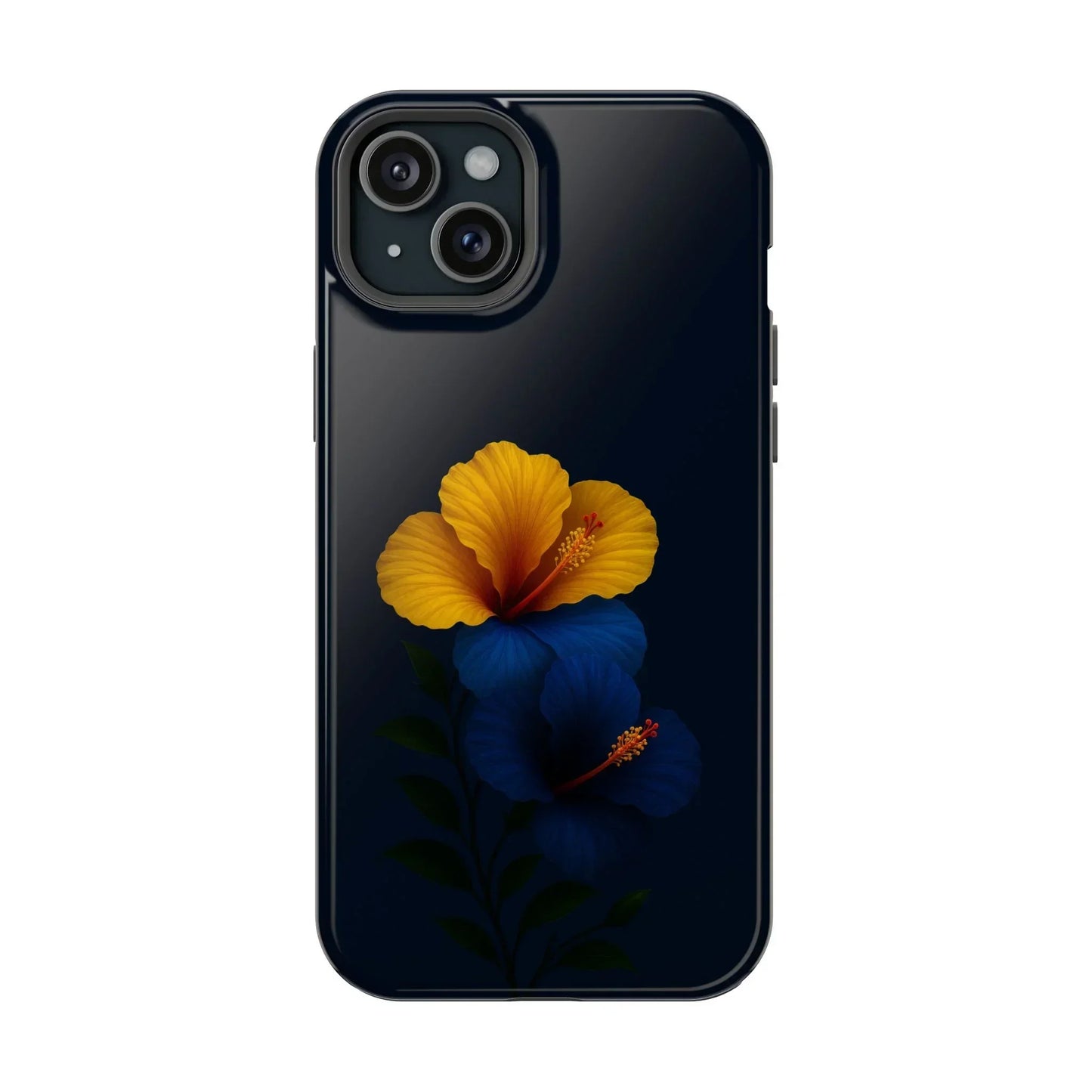 Elegant hibiscus phone case Impact-Resistant Cases for iPhone 12-16 and Samsung Galaxy S21-S22 Models - KarArmDesign