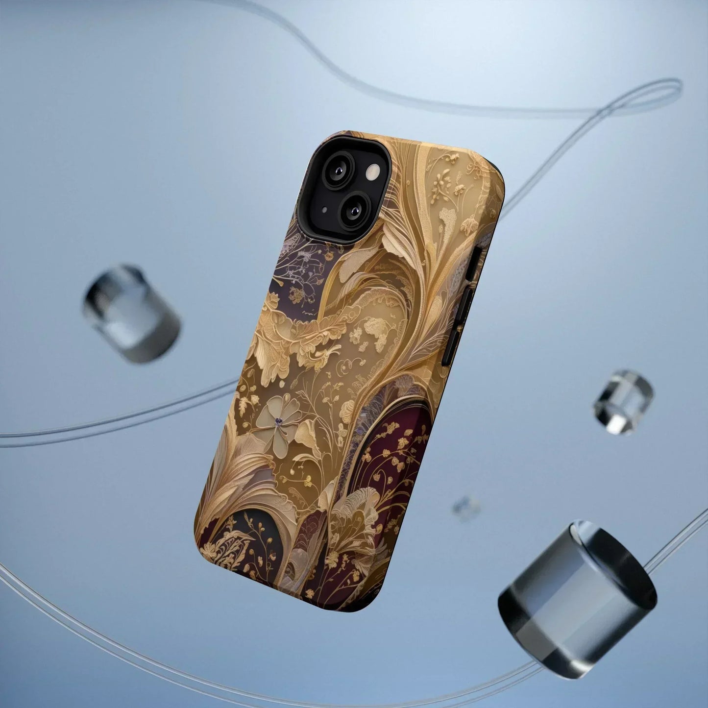 Botanical Luxury Design Impact-Resistant Phone Case for iPhone 12-16 and Galaxy S21-S22 Models - KarArmDesign