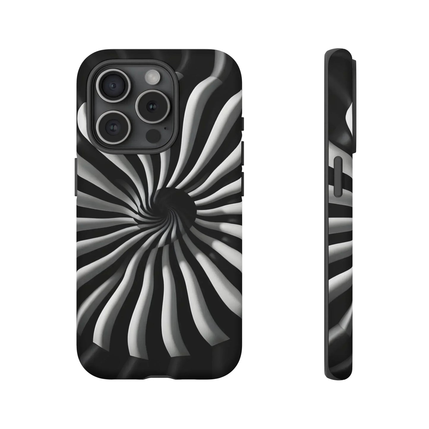 Hypnotic Black and White Spiral Phone Case for iPhone & Galaxy - KarArmDesign