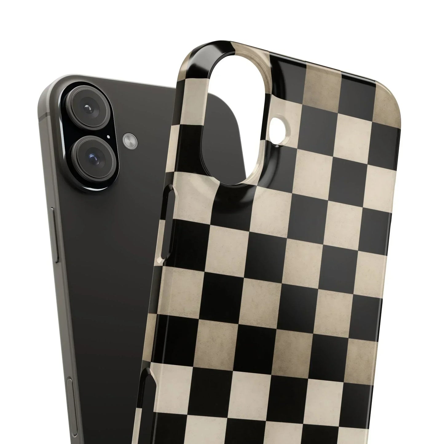 Stylish Matte Checker Phone Case for iPhone 7-16 and Samsung Galaxy S10-S24 Models - KarArmDesign