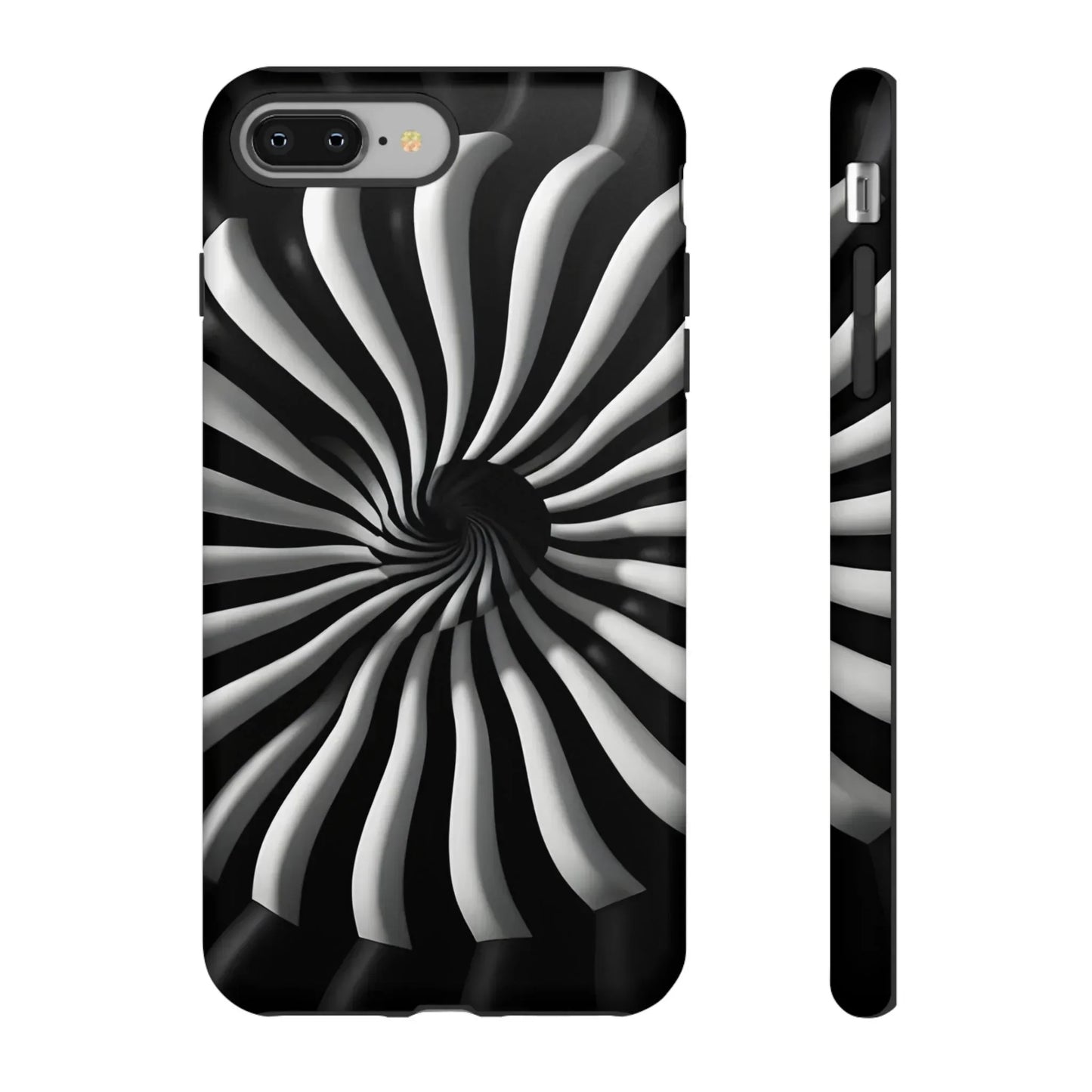 Hypnotic Black and White Spiral Phone Case for iPhone & Galaxy - KarArmDesign
