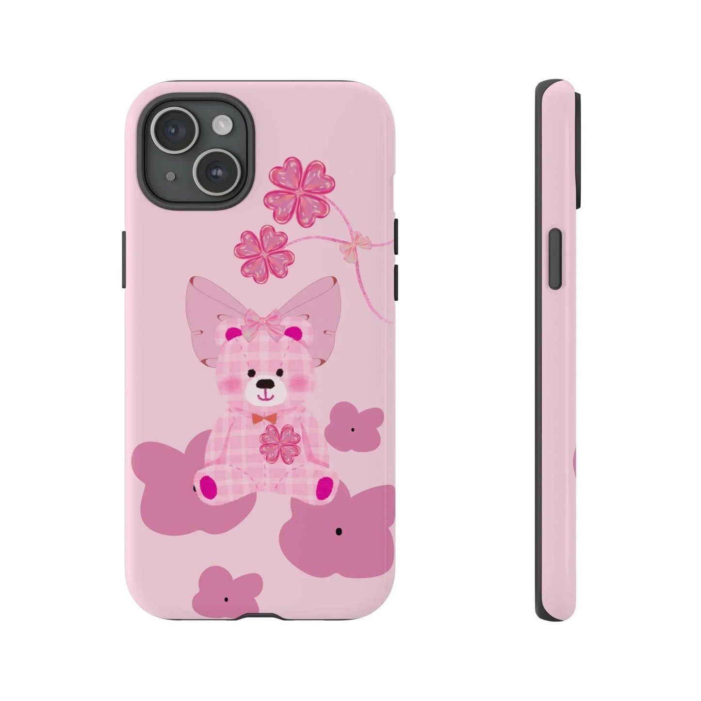 Pink Teddy Bear Phone Cases for iPhone, Pixel and Galaxy Models - KarArmDesign