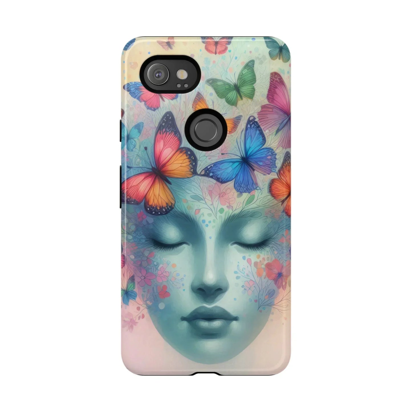 Butterfly Bloom Dreamy Woman Phone Case for Galaxy and Pixel - KarArmDesign