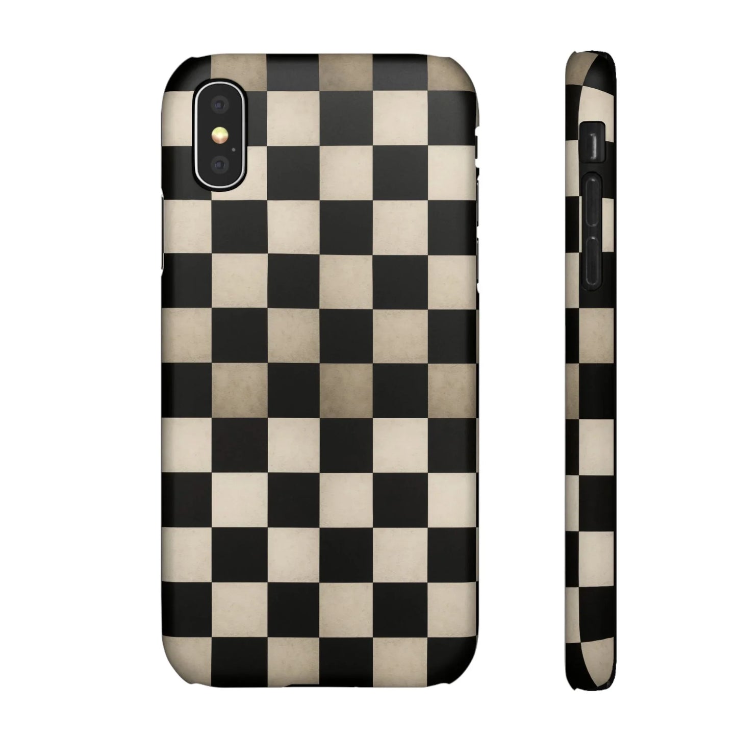 Stylish Matte Checker Phone Case for iPhone 7-16 and Samsung Galaxy S10-S24 Models - KarArmDesign