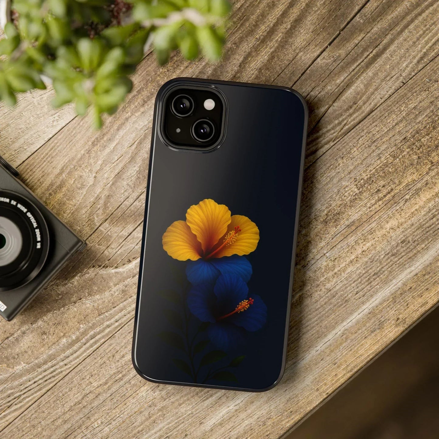 Elegant hibiscus phone case Impact-Resistant Cases for iPhone 12-16 and Samsung Galaxy S21-S22 Models - KarArmDesign