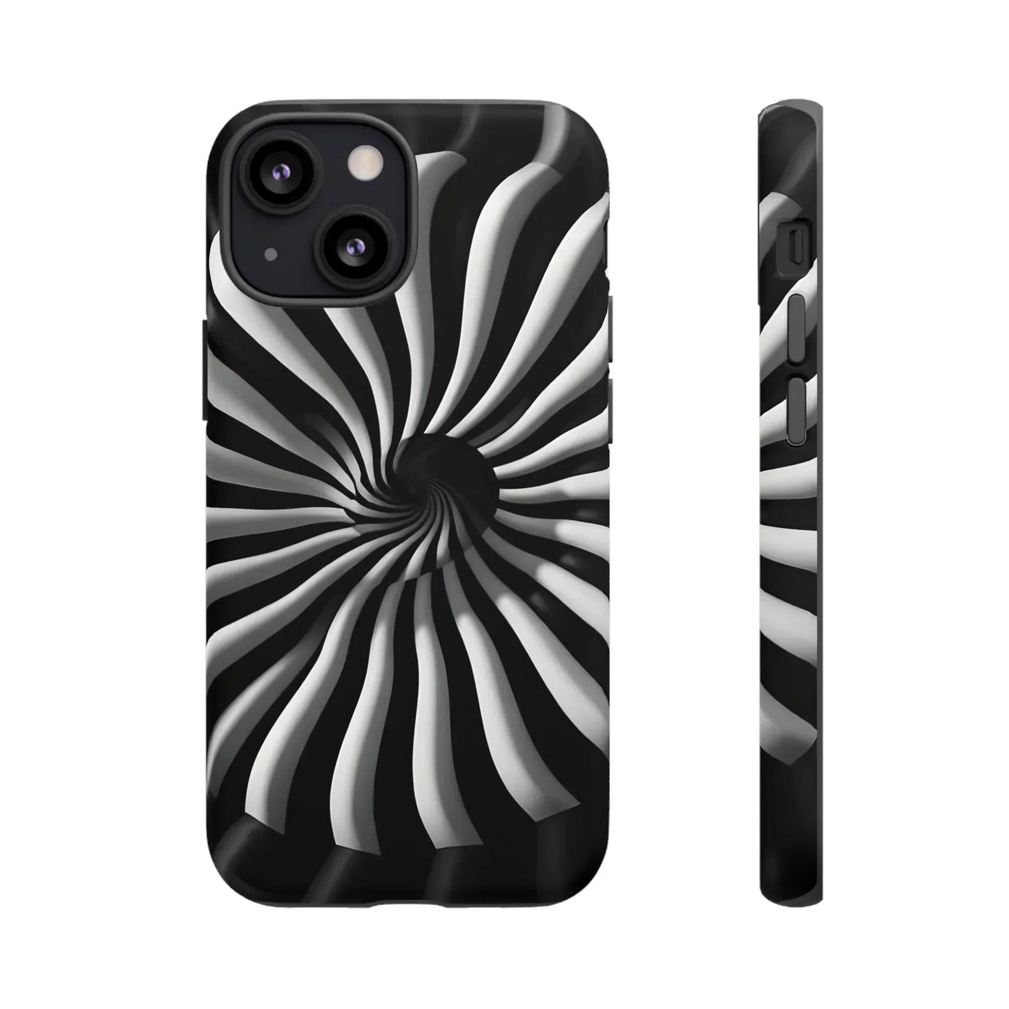 Hypnotic Black and White Spiral Phone Case for iPhone & Galaxy - KarArmDesign