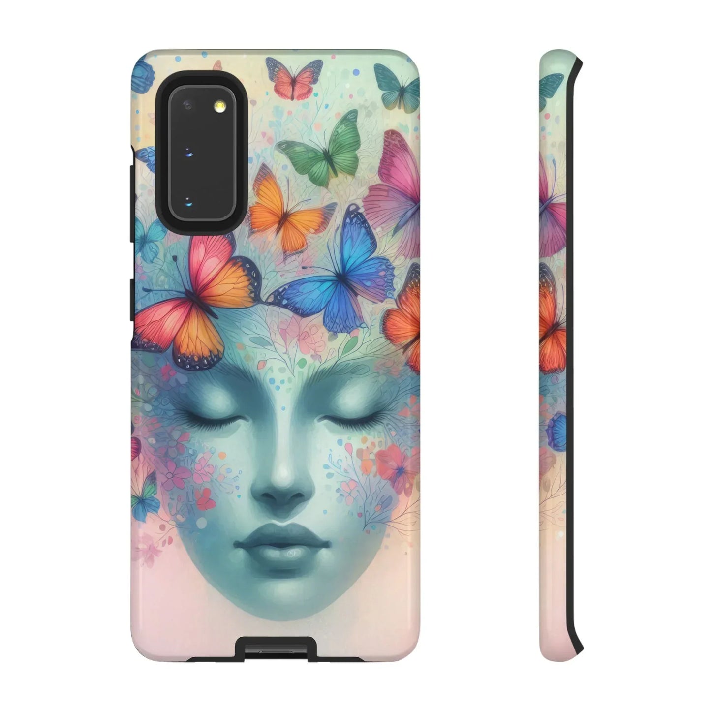 Butterfly Bloom Dreamy Woman Phone Case for Galaxy and Pixel - KarArmDesign