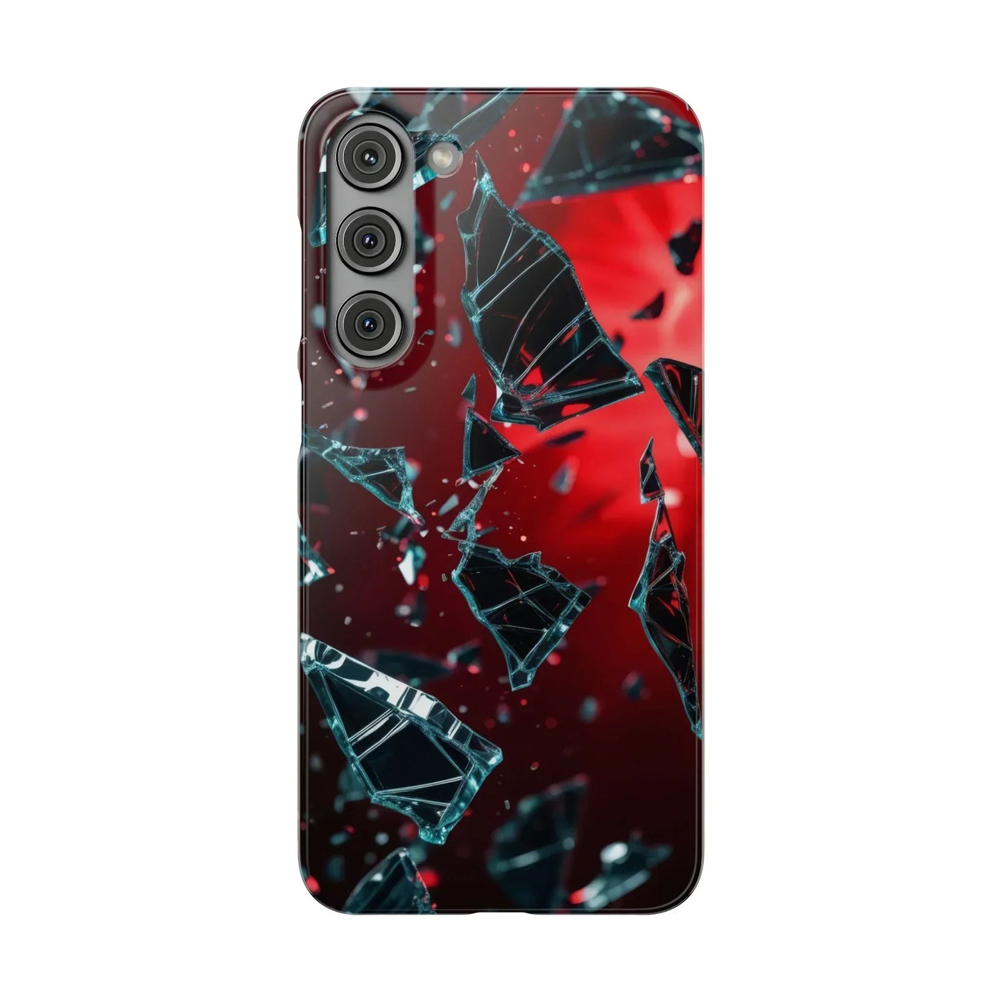 "Crimson Impact" Realistic Glass Shard Snap Phone Case for iPhone 7-16 and Samsung Galaxy S10-S24 Models - KarArmDesign