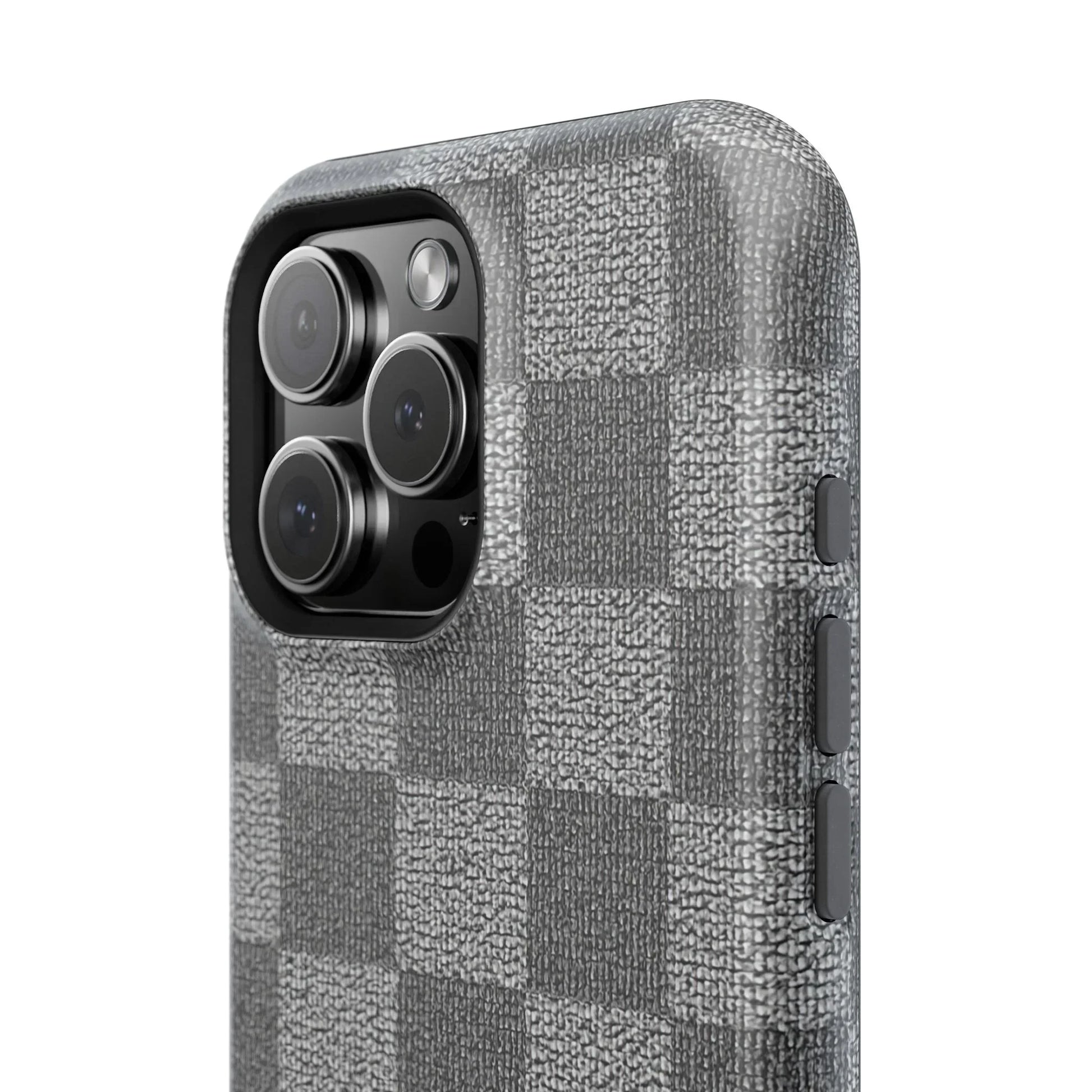 Gray Checkered Phone Case for iPhone 12-16 and Galaxy S21-S22 Models - KarArmDesign