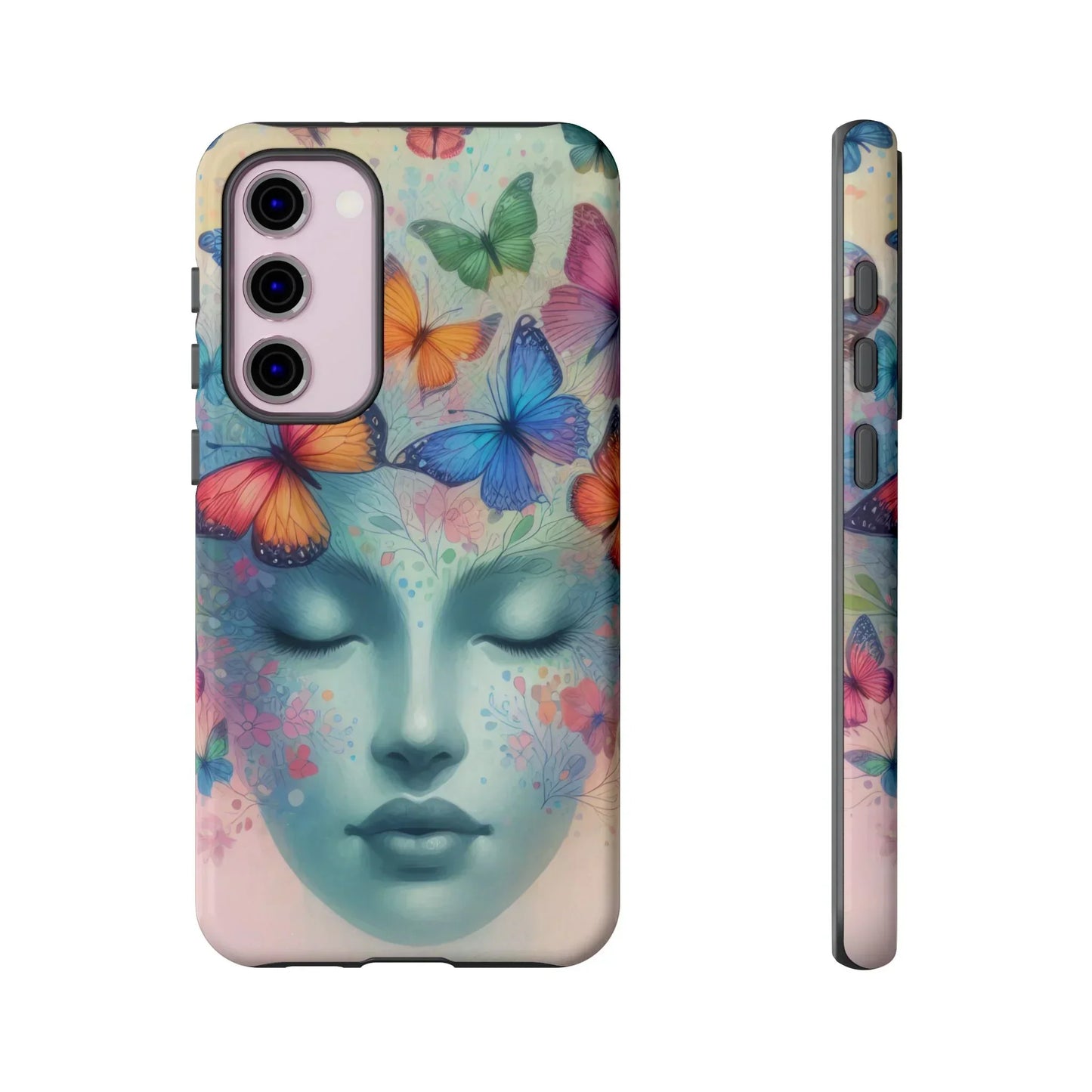 Butterfly Bloom Dreamy Woman Phone Case for Galaxy and Pixel - KarArmDesign