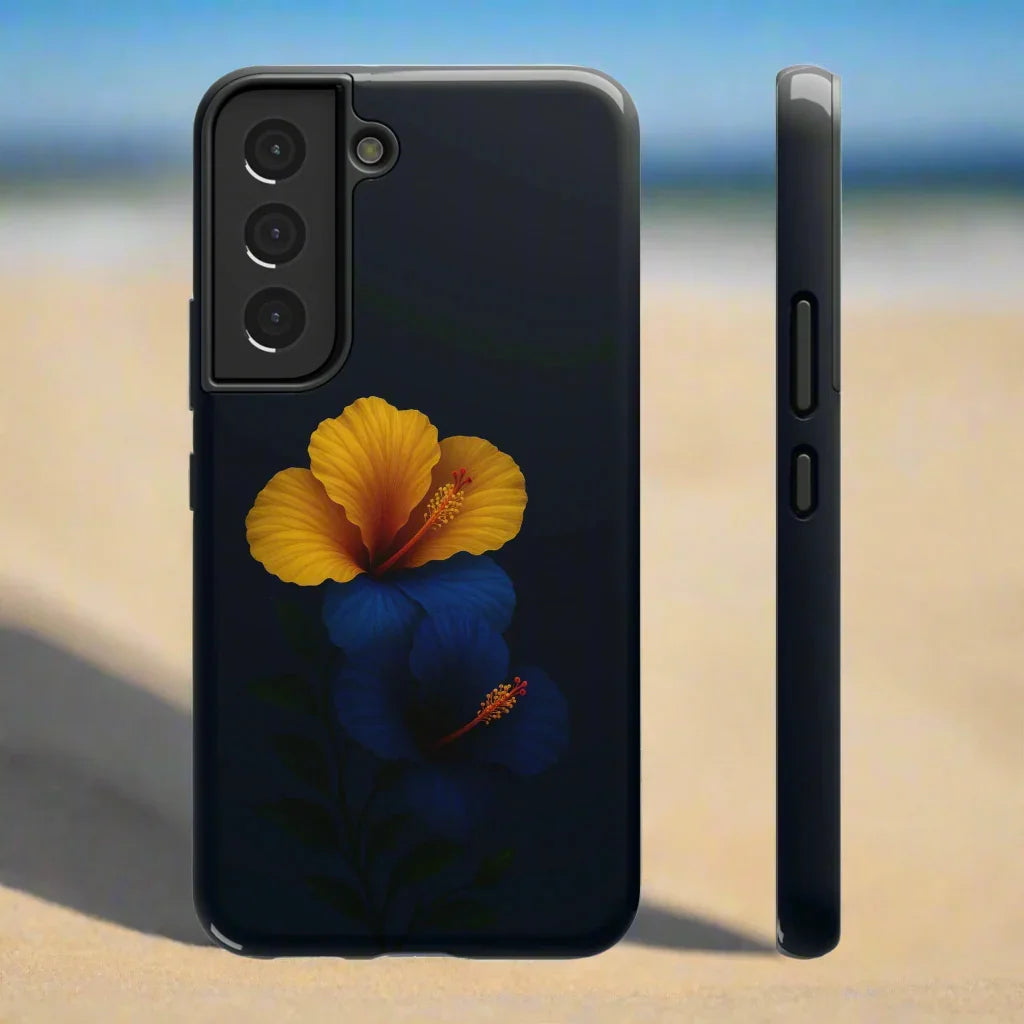 Elegant hibiscus phone case Impact-Resistant Cases for iPhone 12-16 and Samsung Galaxy S21-S22 Models - KarArmDesign