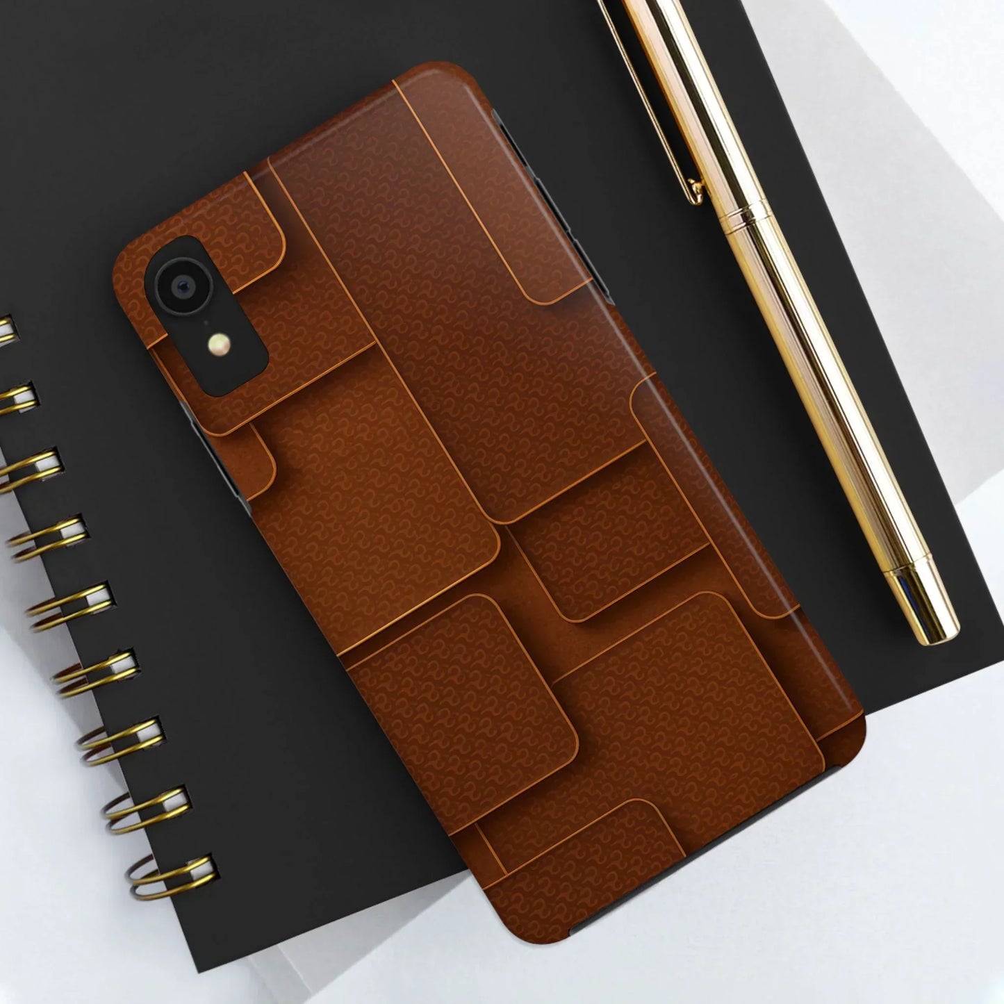 Textured Brown Phone Case for iPhone 7-16 and Samsung Galaxy S21-S24 Models - KarArmDesign