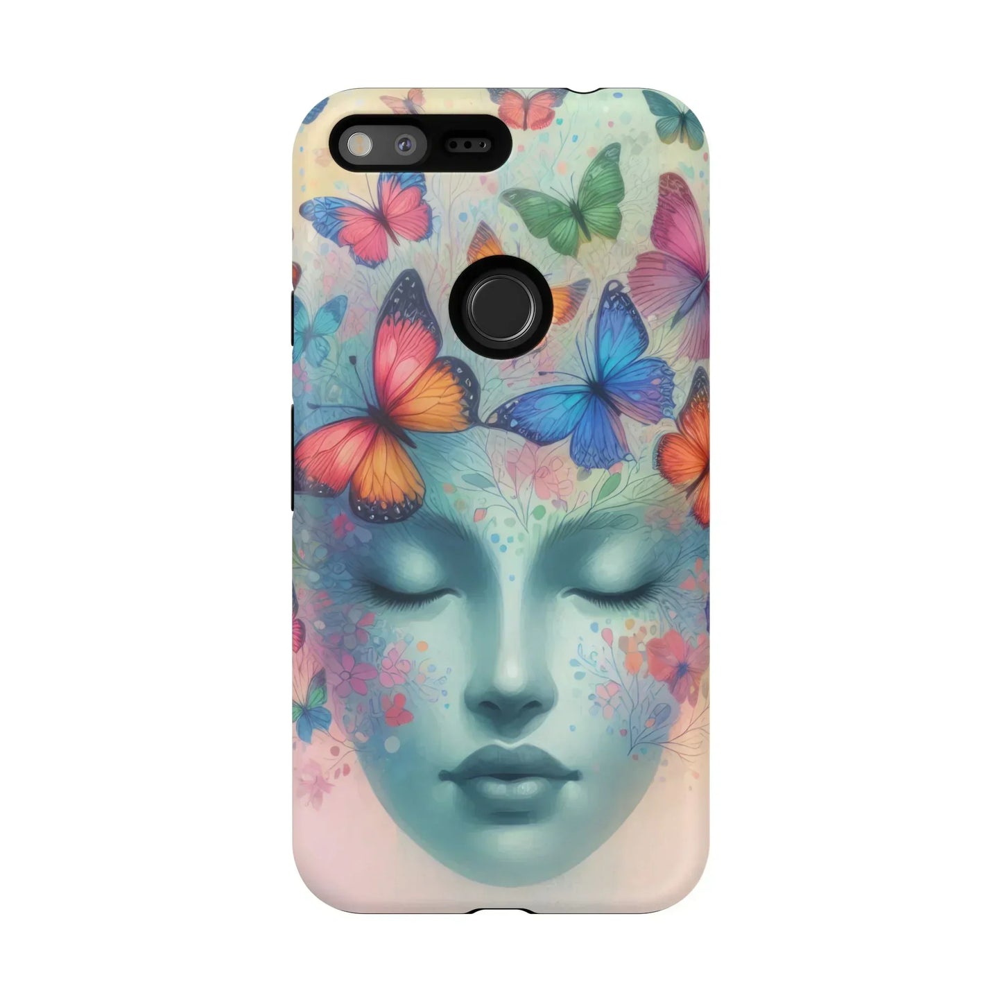 Butterfly Bloom Dreamy Woman Phone Case for Galaxy and Pixel - KarArmDesign