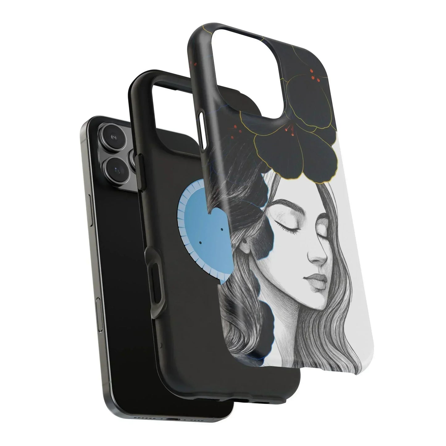 Dark Floral Elegance Phone Case for iPhone 13-16 Models - KarArmDesign