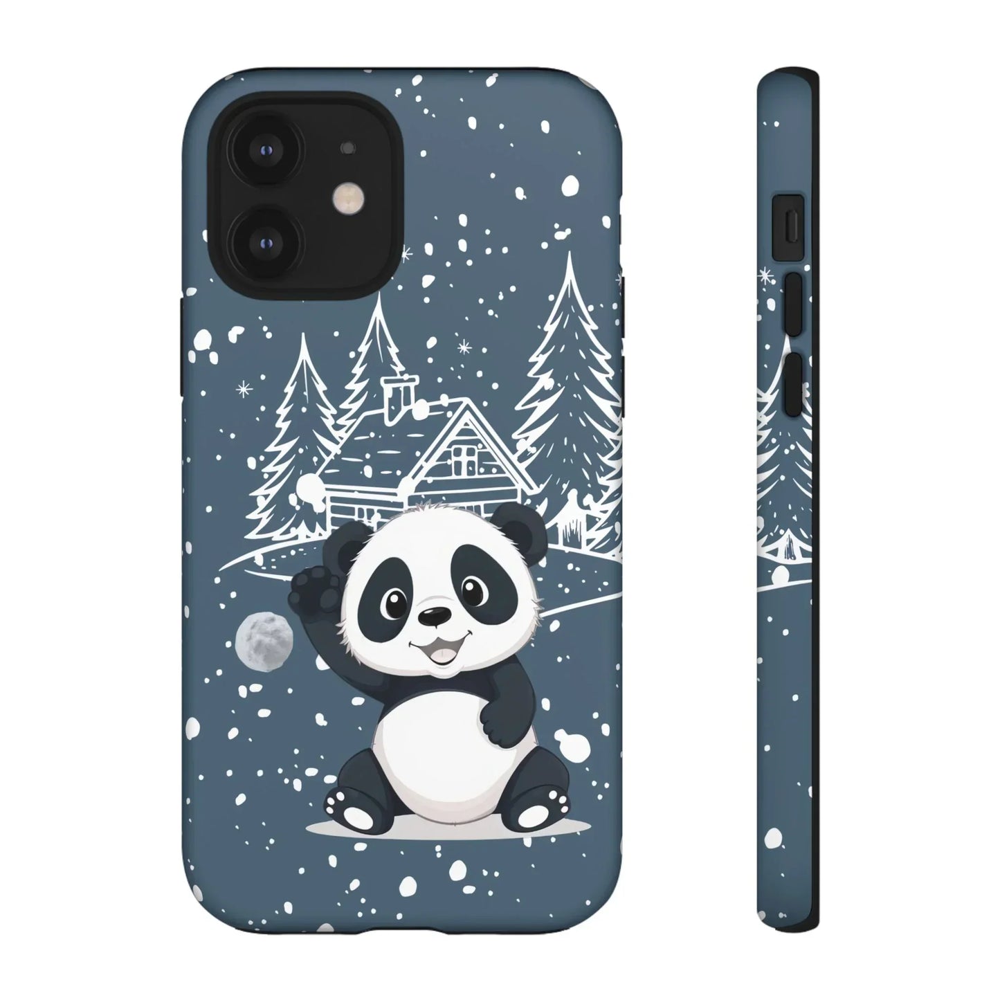 Cute Panda in a Winter Wonderland Phone Case for iPhone 8-16 Models - KarArmDesign