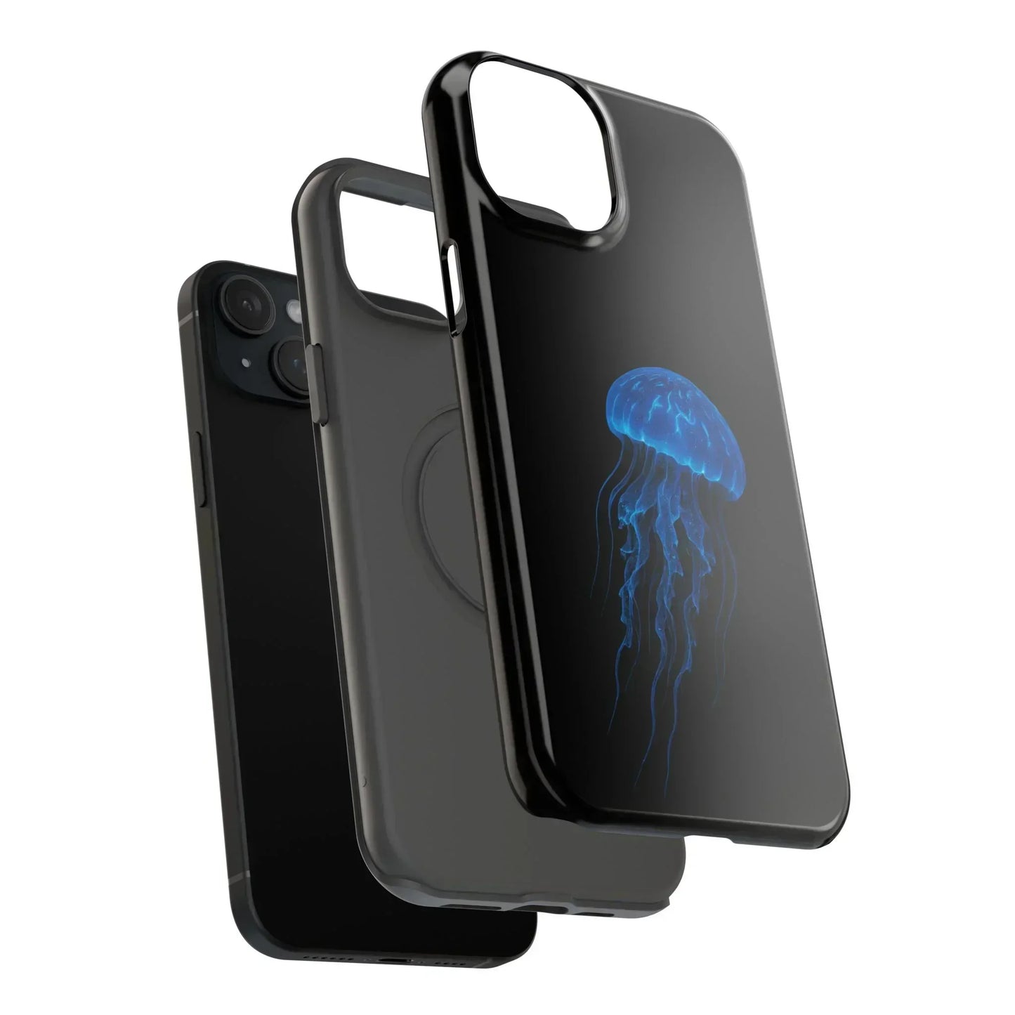 Blue Jellyfish Phone Case for iPhone 12-16 and Samsung Galaxy S21-S22 Models - KarArmDesign
