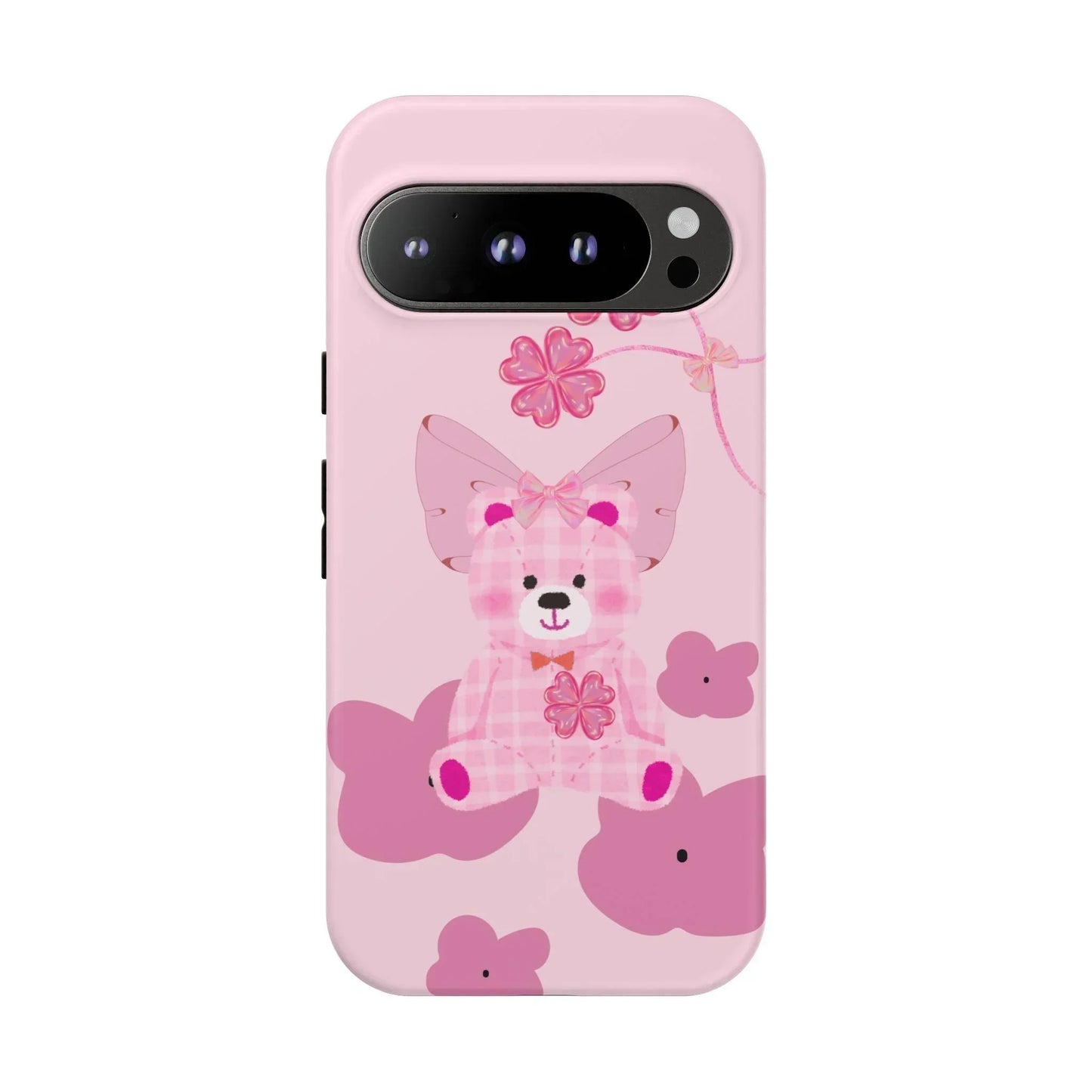 Pink Teddy Bear Phone Cases for iPhone, Pixel and Galaxy Models - KarArmDesign