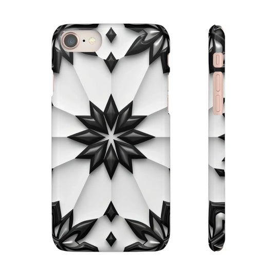 Black and White Geometric Floral Phone Case for iPhone and Samsung Galaxy - KarArmDesign