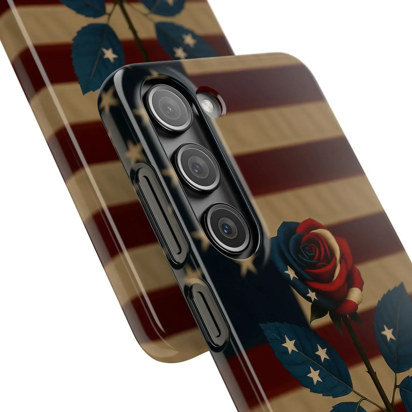 American Rose Flag Phone Case for iPhone 7-16 and Samsung Galaxy S10-S24 Models - KarArmDesign