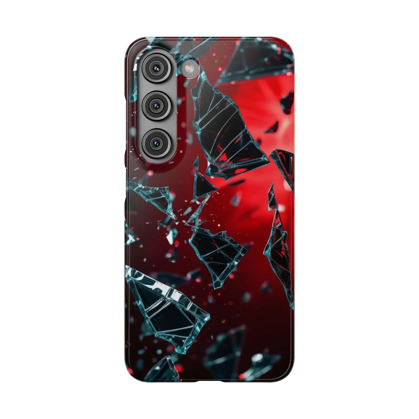 "Crimson Impact" Realistic Glass Shard Snap Phone Case for iPhone 7-16 and Samsung Galaxy S10-S24 Models - KarArmDesign
