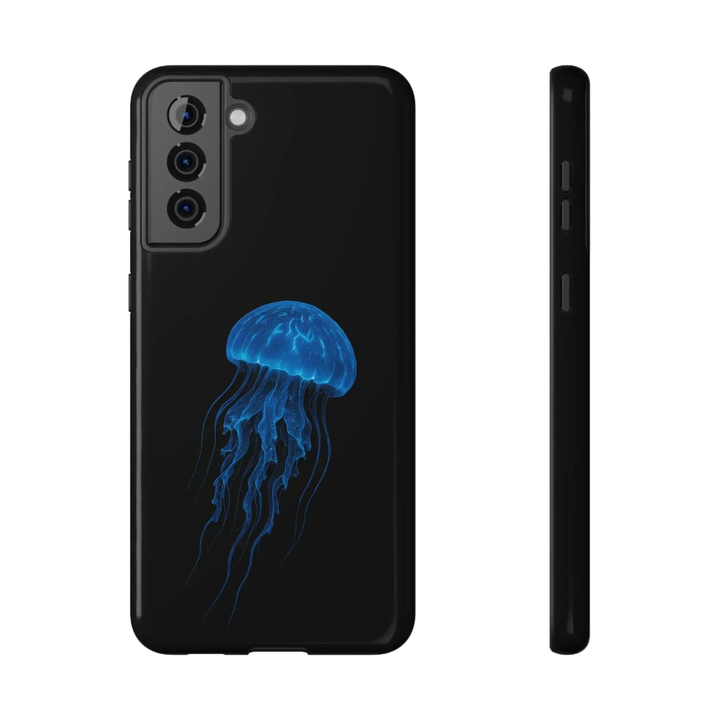 Blue Jellyfish Phone Case for iPhone 12-16 and Samsung Galaxy S21-S22 Models - KarArmDesign