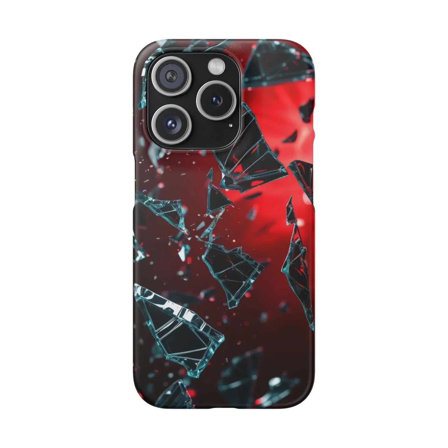 "Crimson Impact" Realistic Glass Shard Snap Phone Case for iPhone 7-16 and Samsung Galaxy S10-S24 Models - KarArmDesign