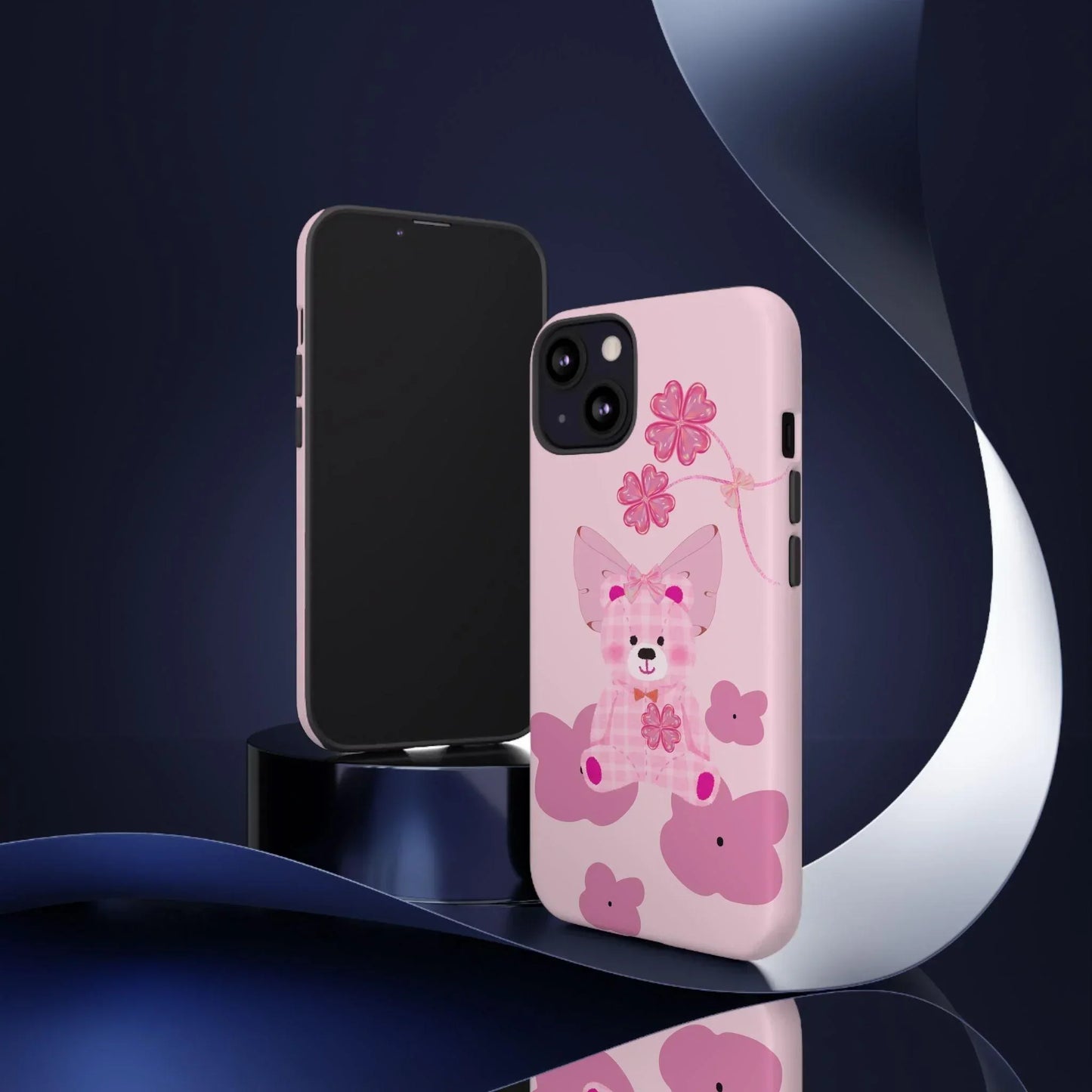 Pink Teddy Bear Phone Cases for iPhone, Pixel and Galaxy Models - KarArmDesign