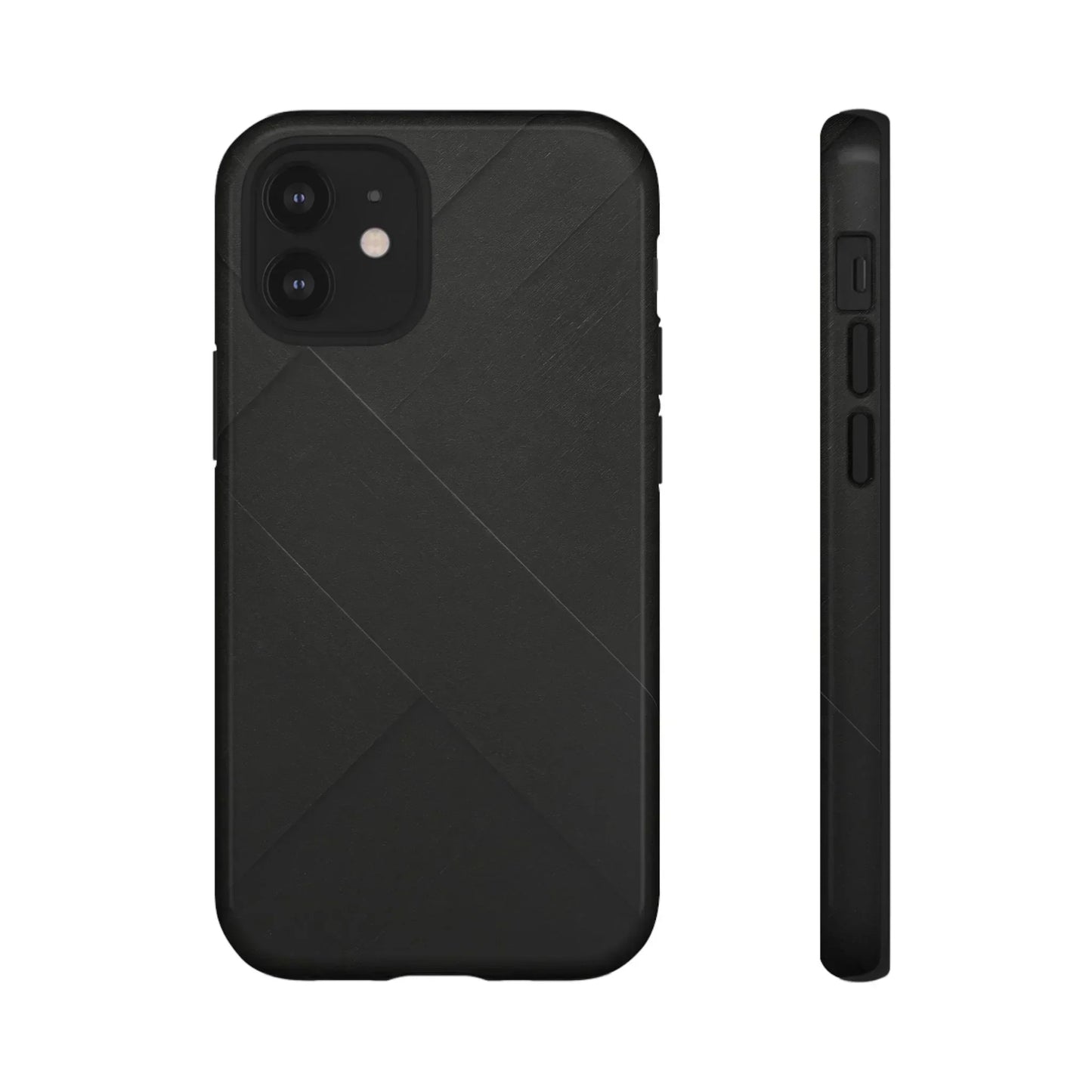 Matte Black Diagonal Line Phone Case for iPhone 8-16 and Galaxy S10-S25 Models - KarArmDesign